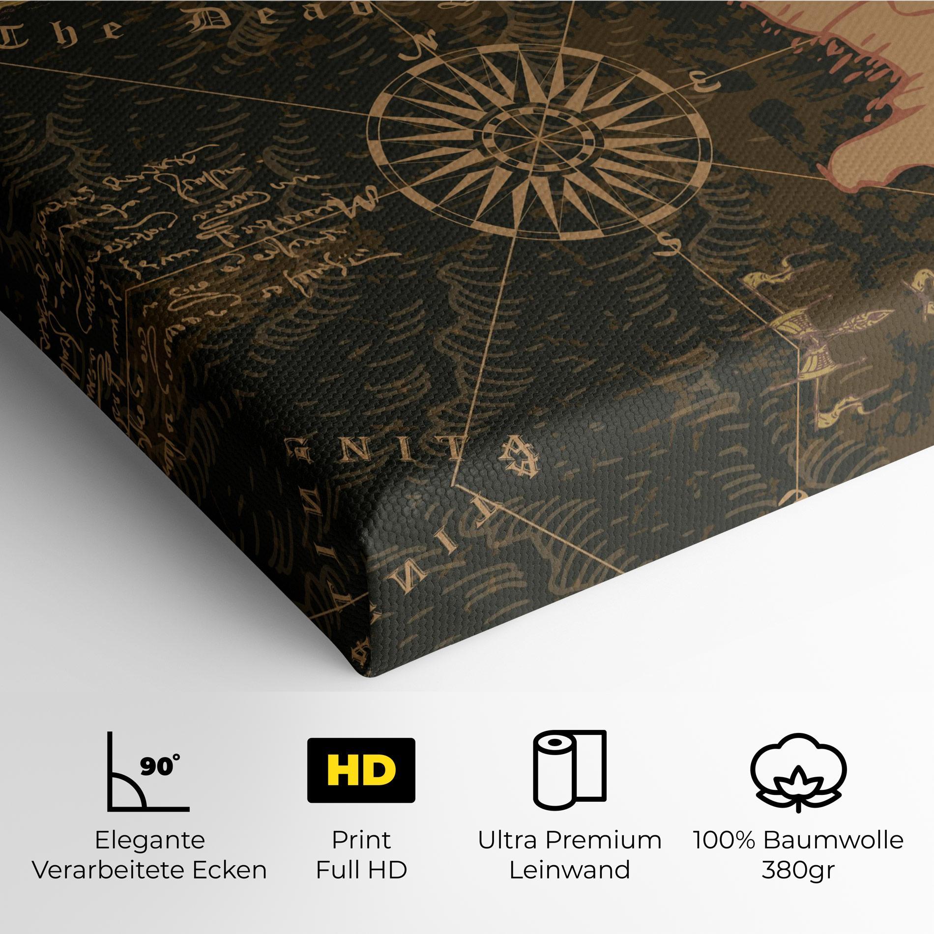 Leinwandbild Cool Old Map mockup 4