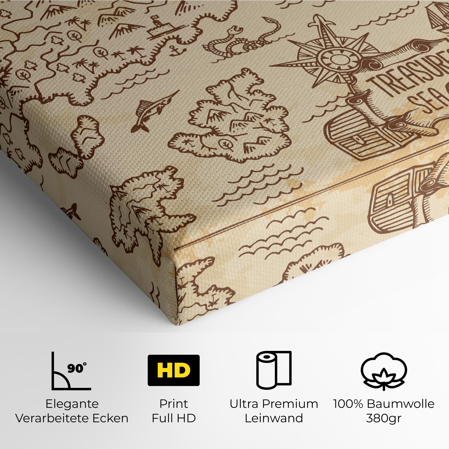 Leinwandbild Cream Coffee Map mockup 4