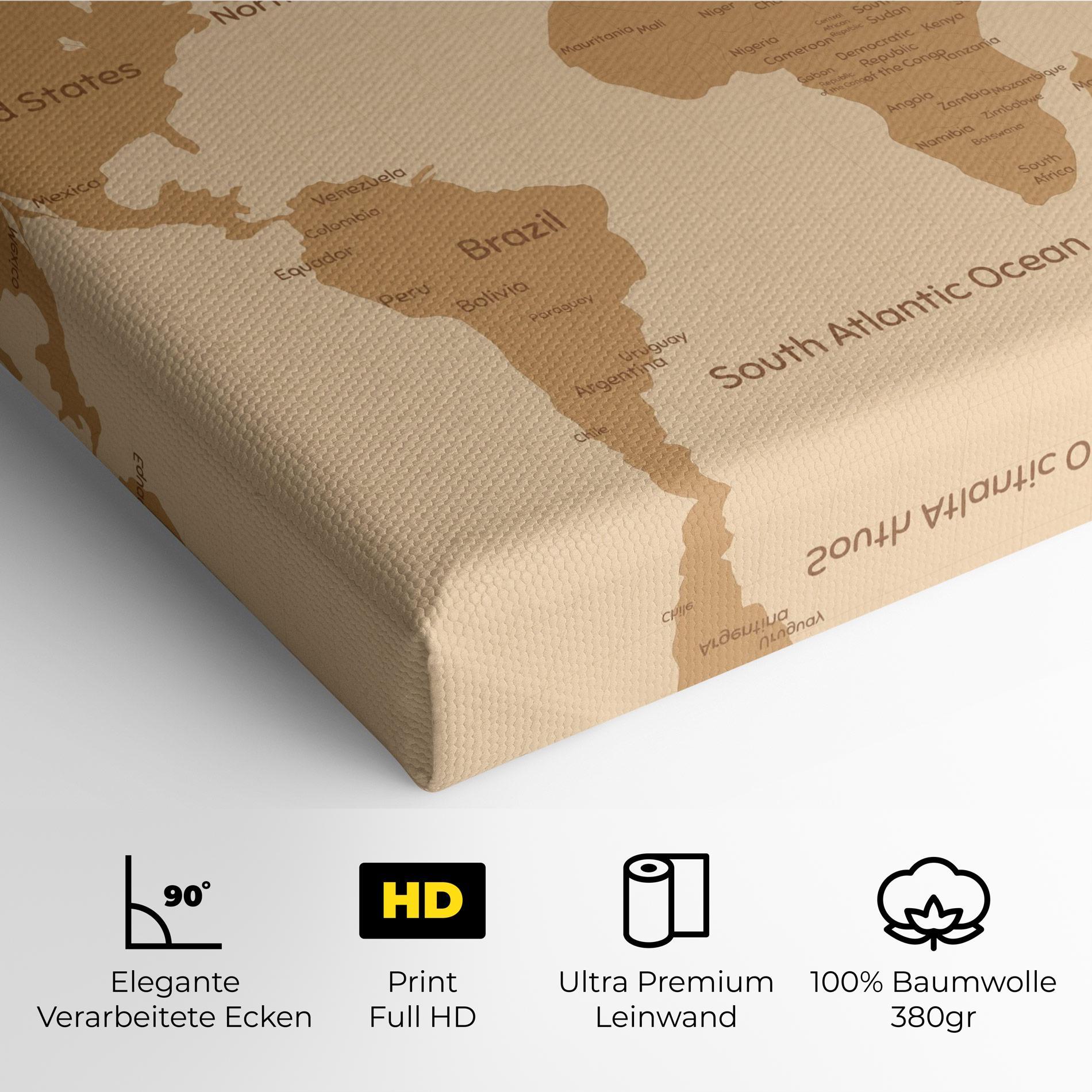 Leinwandbild Ocean Old Map mockup 4