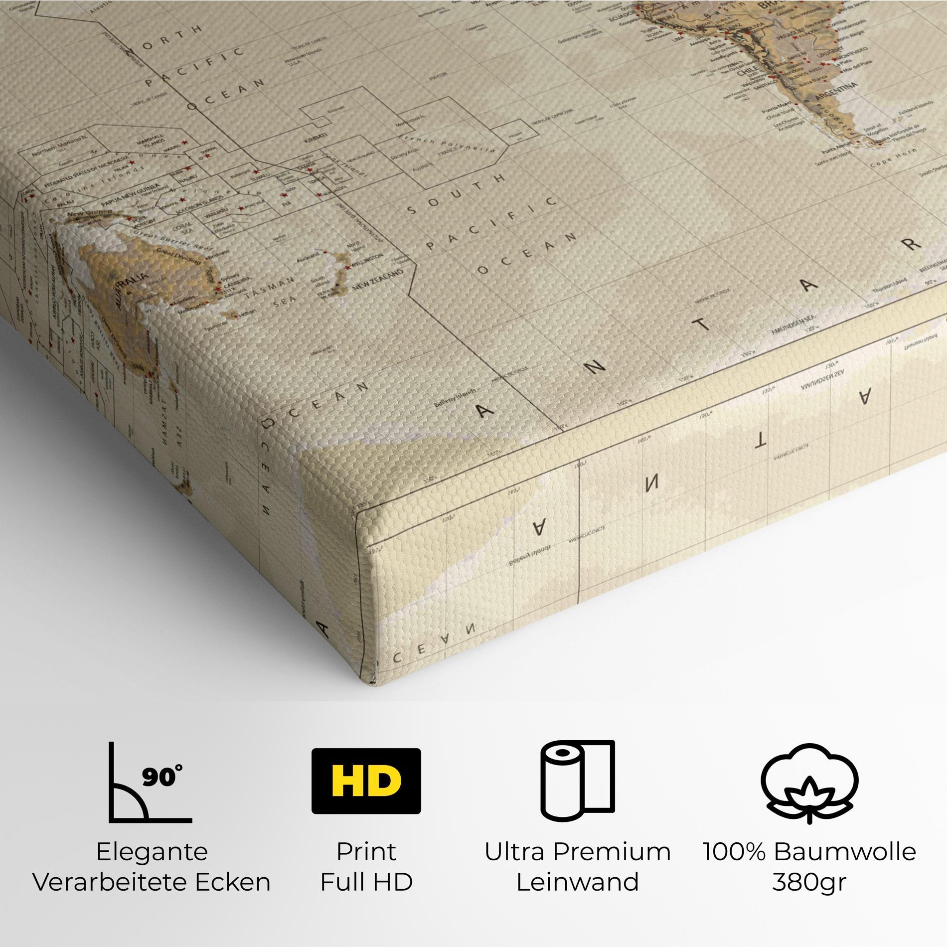 Leinwandbild Old Canada Map mockup 4