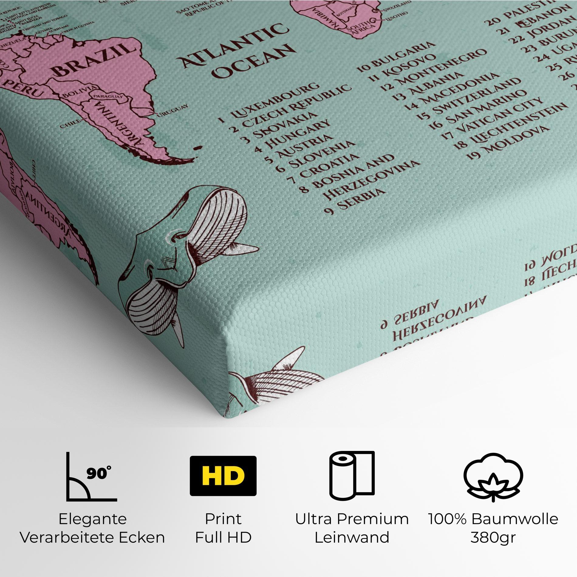 Leinwandbild Pink Pirate Map mockup 4