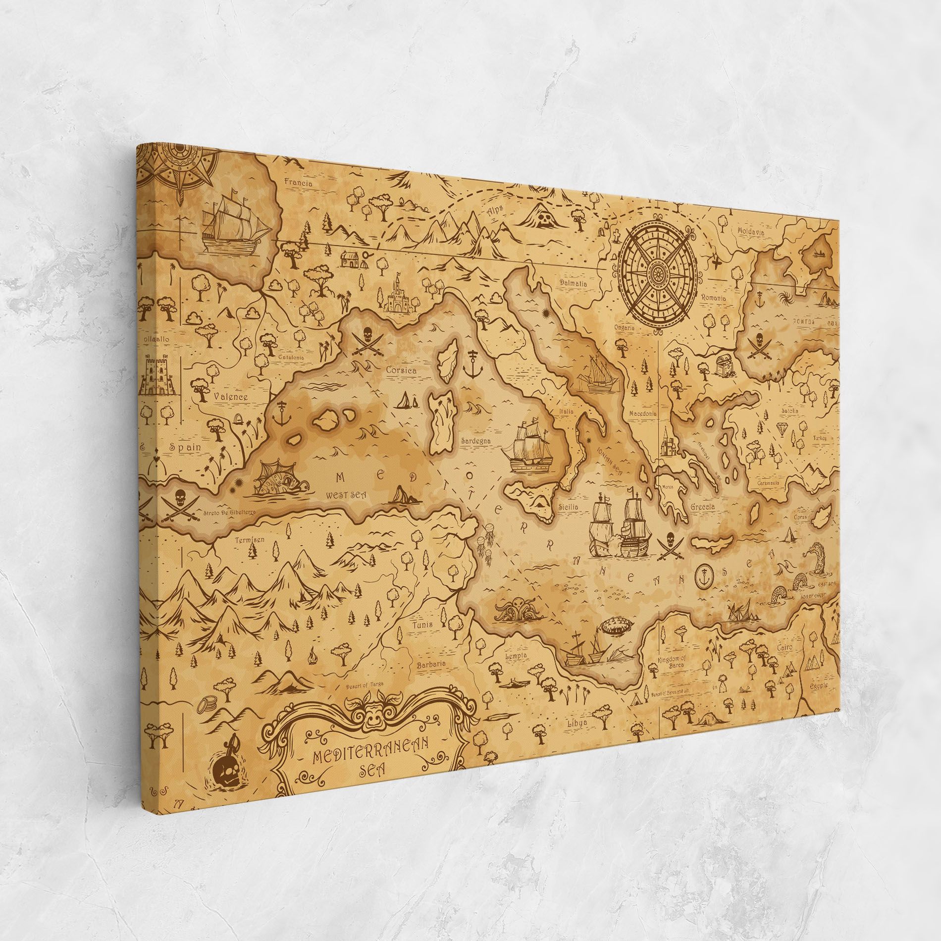 Cream Brown Map mockup 1