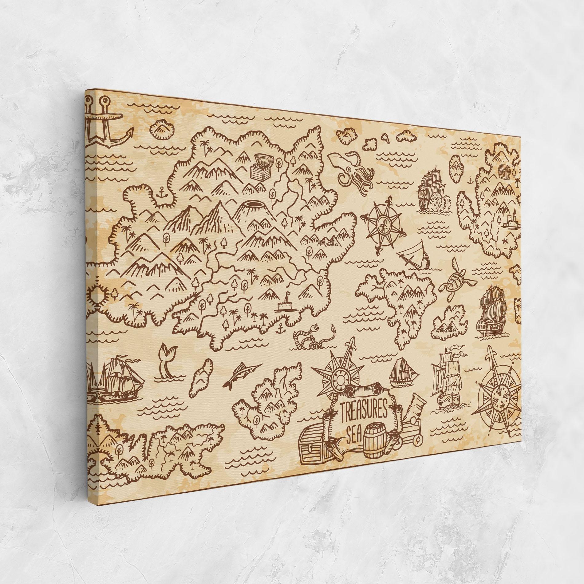 Leinwandbild Cream Coffee Map mockup 1