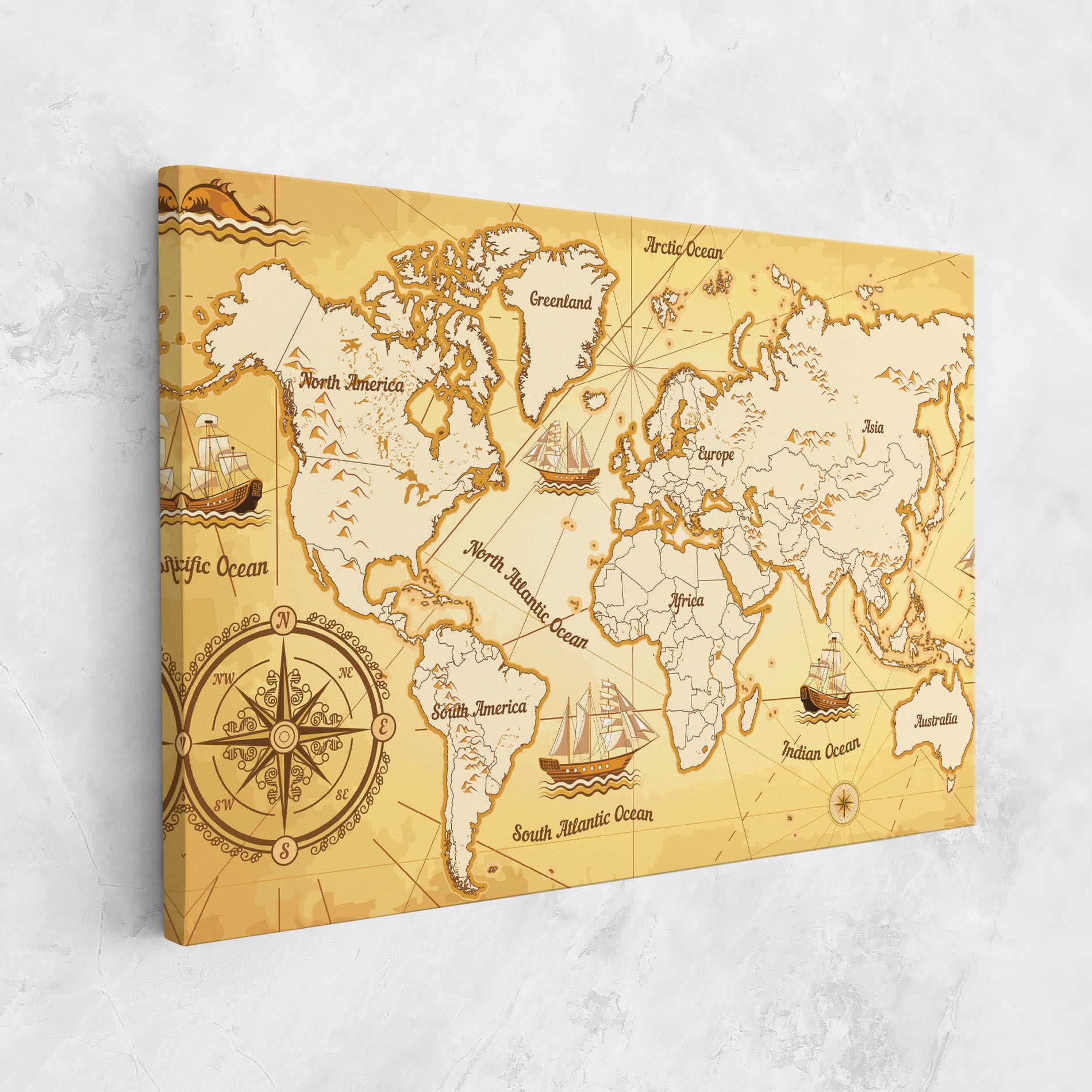 Gold Vintage Map mockup 1