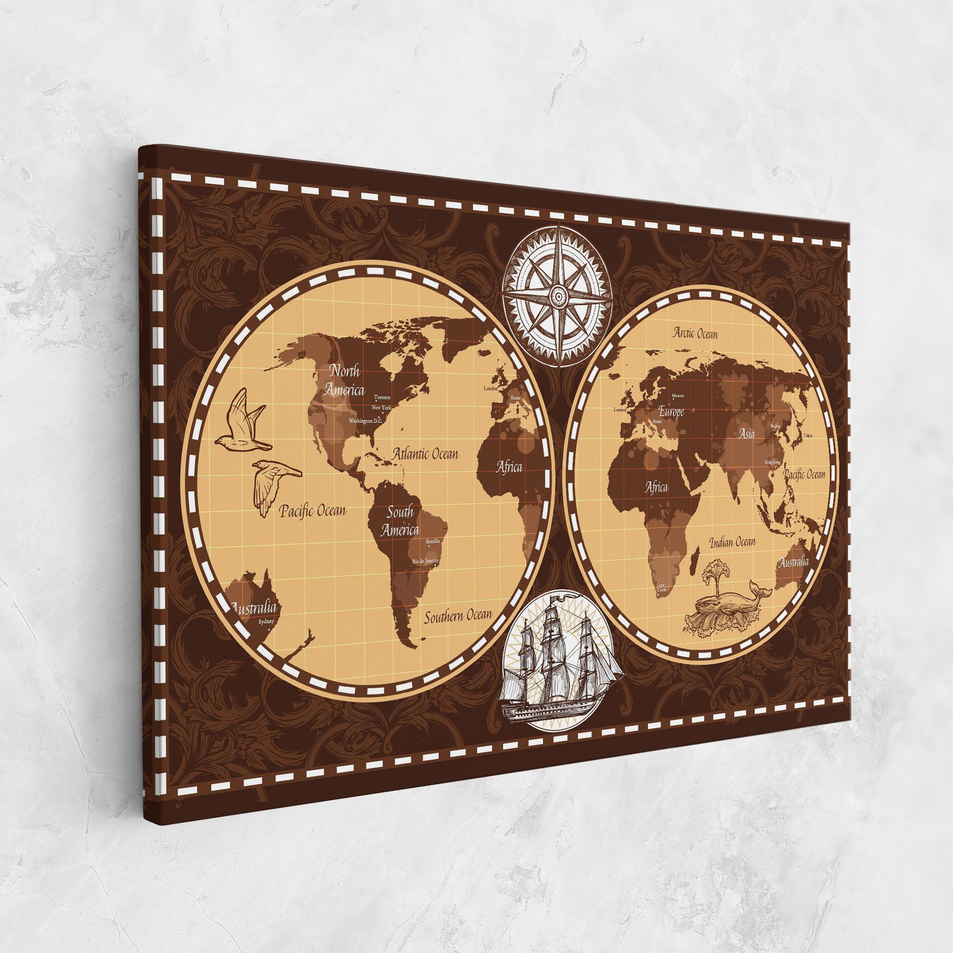 Old Brown Map mockup 1