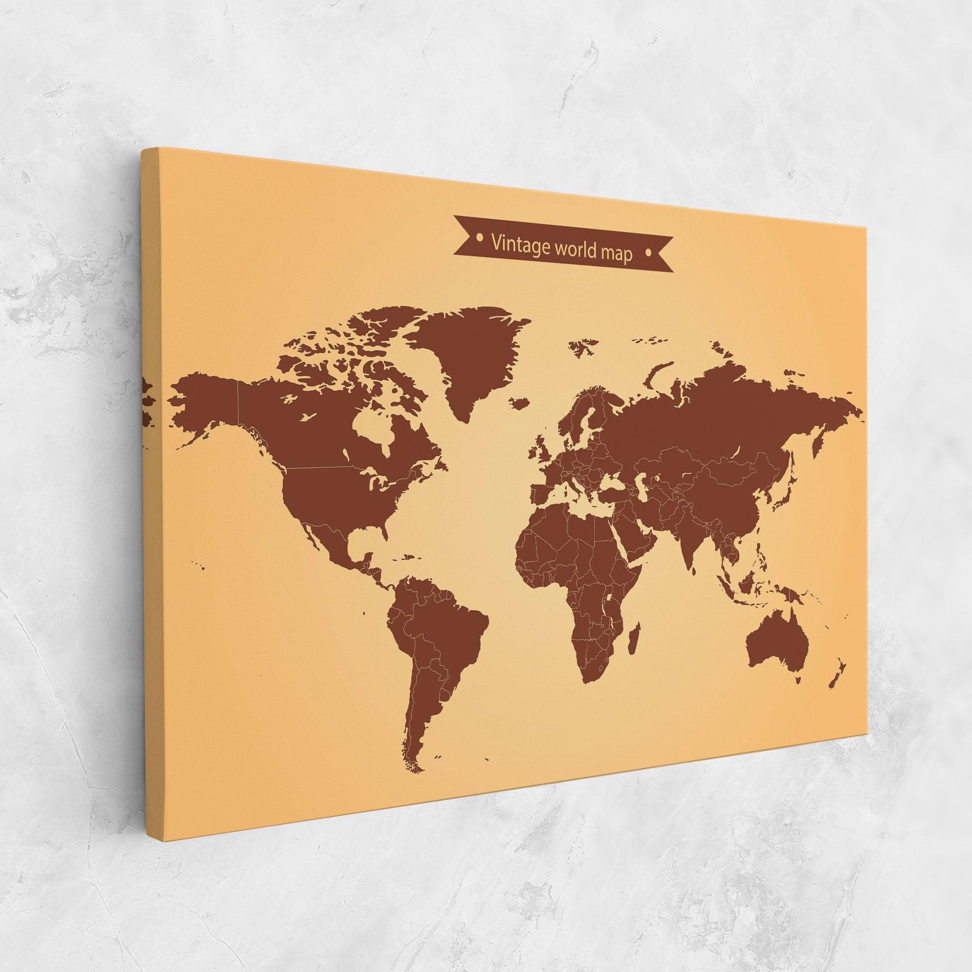 Leinwandbild Vintage World Map mockup 1