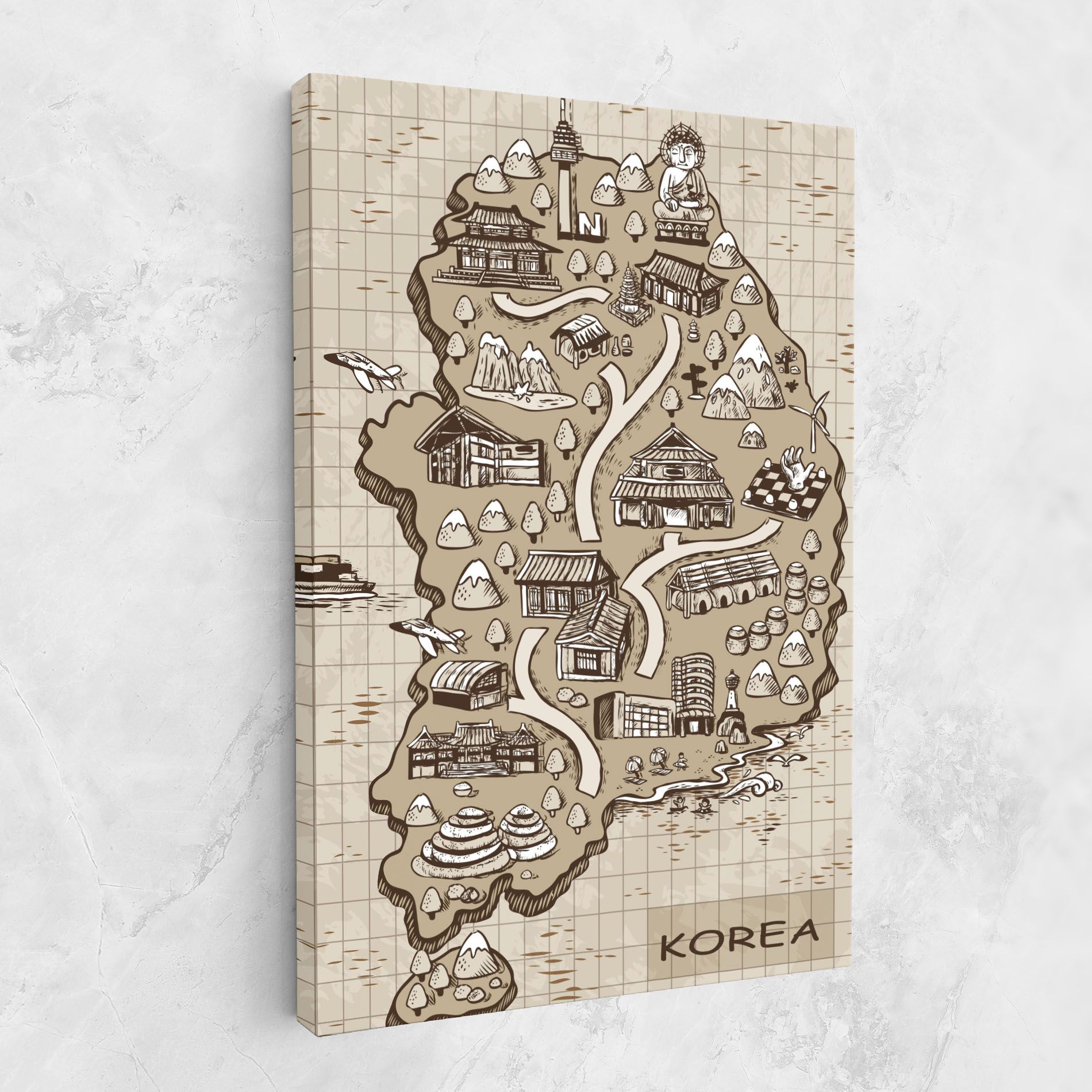 Old Korea Map mockup 1