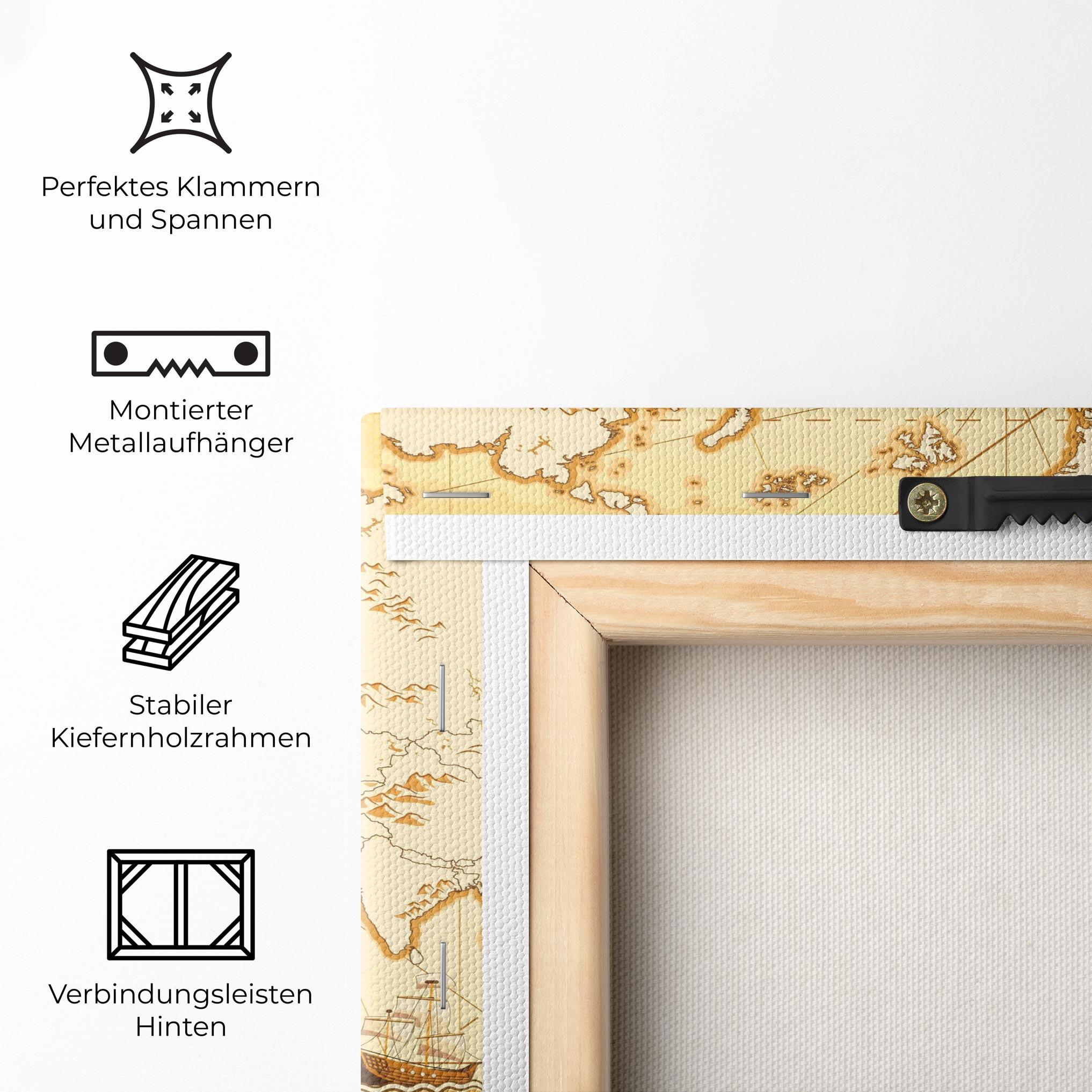 Leinwandbild Gold Old Map mockup 5