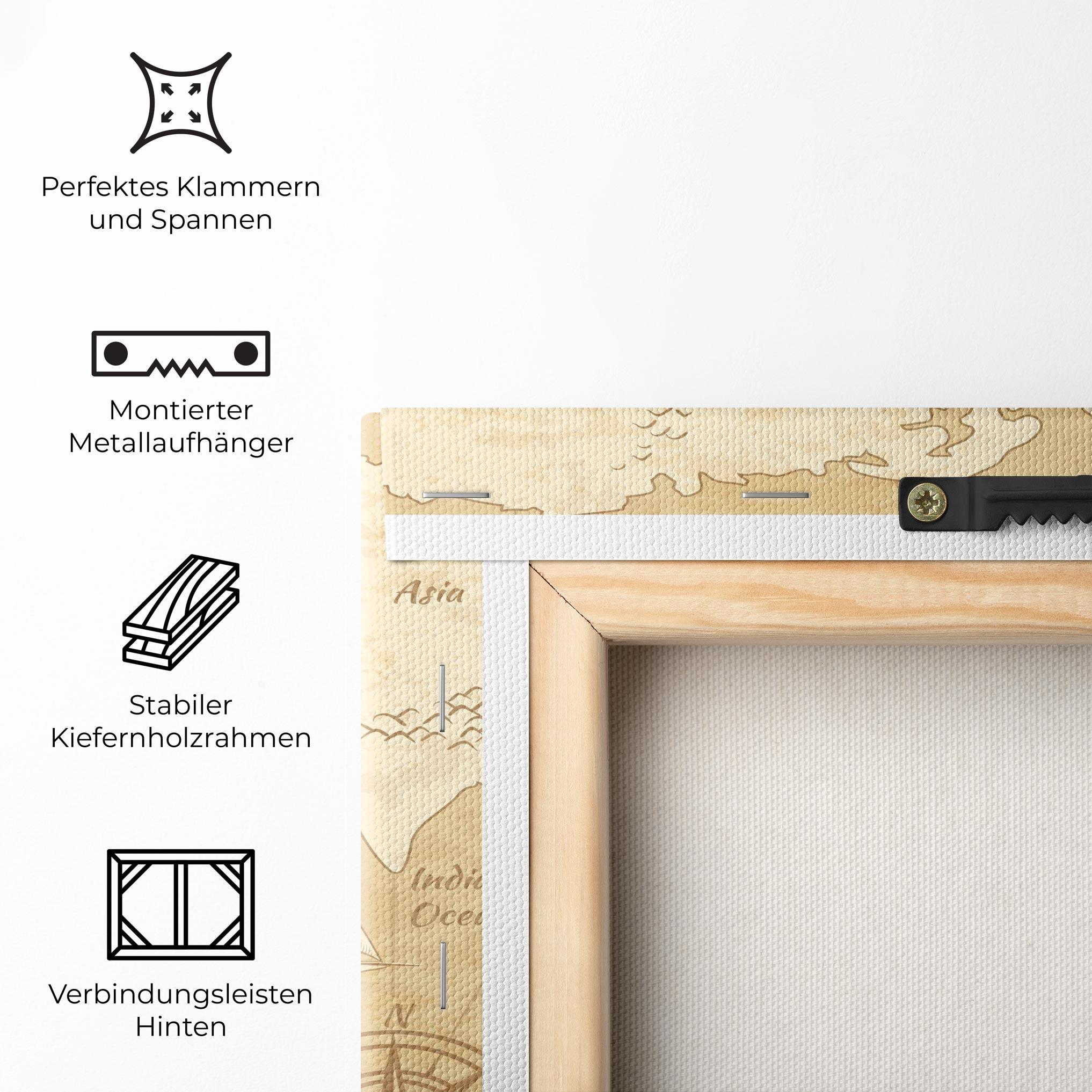 Leinwandbild Old Continents Map mockup 5