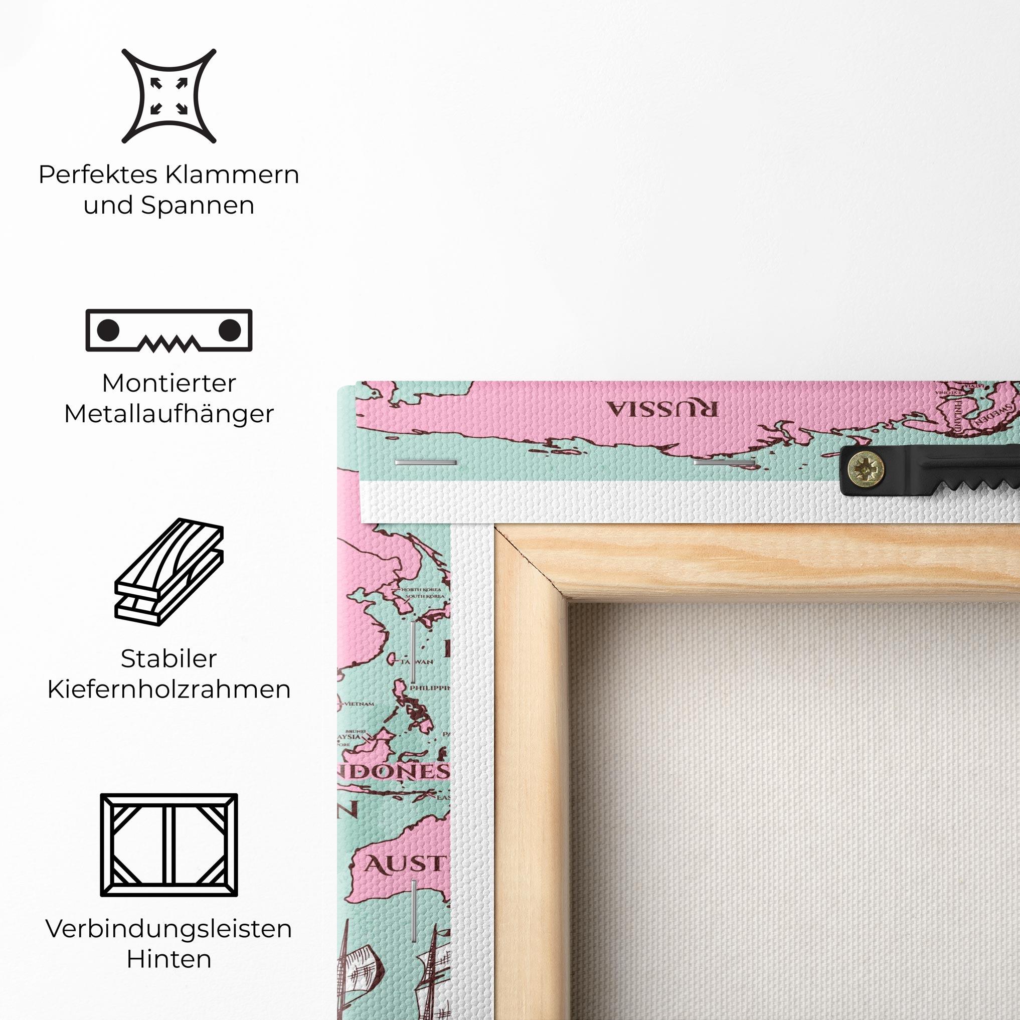 Leinwandbild Pink Pirate Map mockup 5