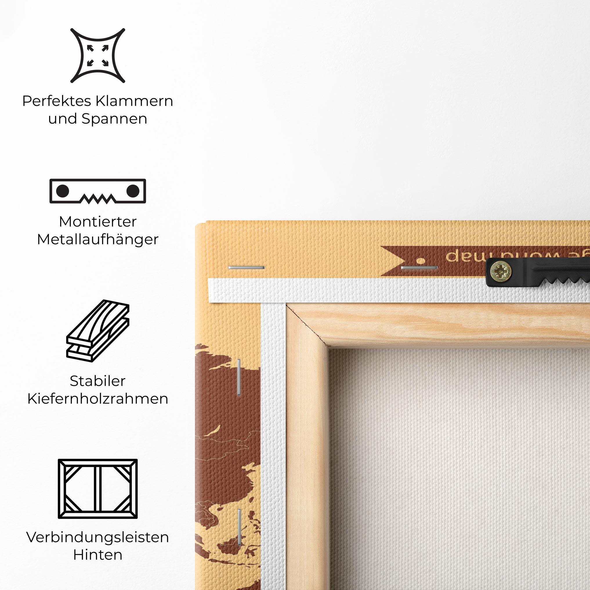 Leinwandbild Vintage World Map mockup 5