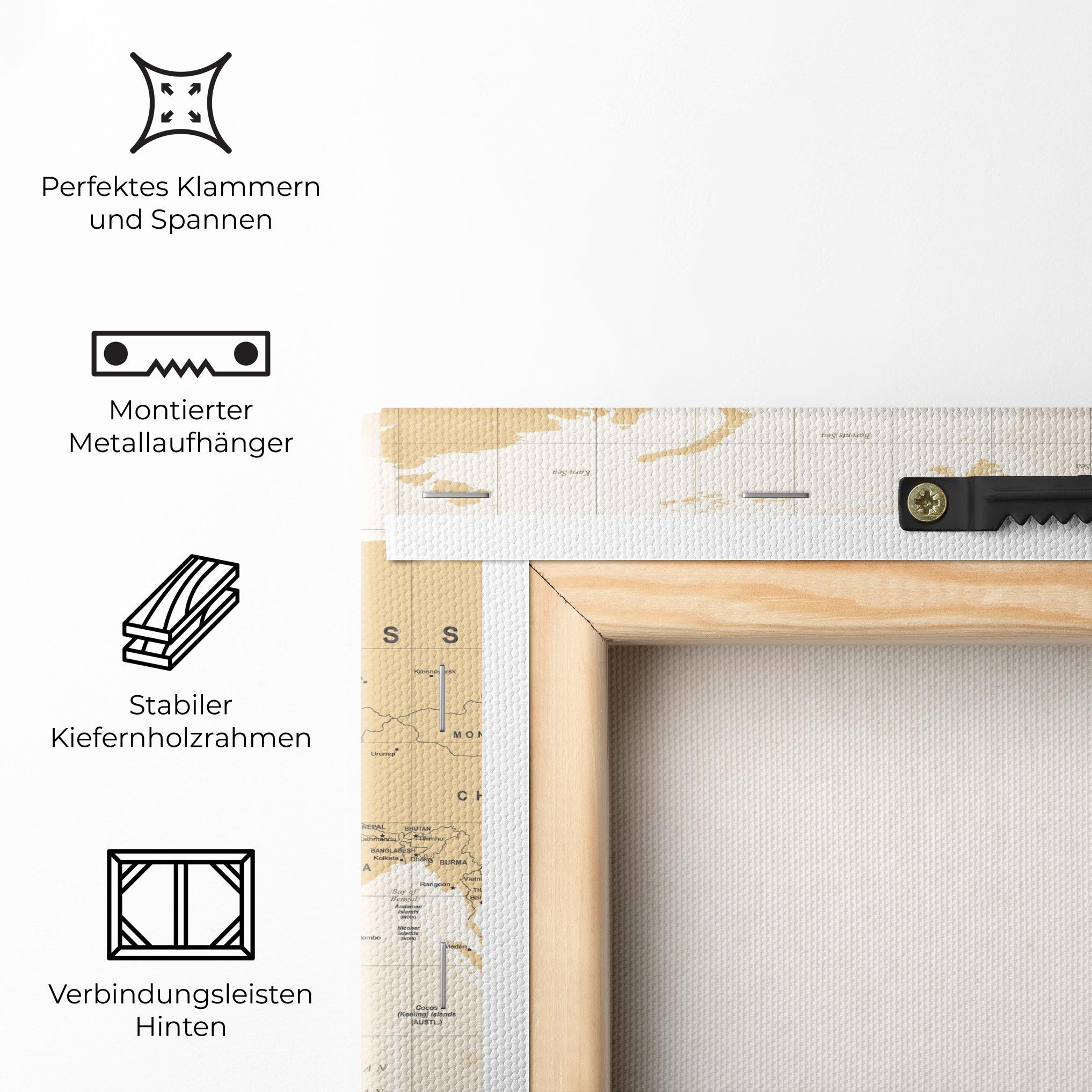 Leinwandbild World Old Map mockup 5