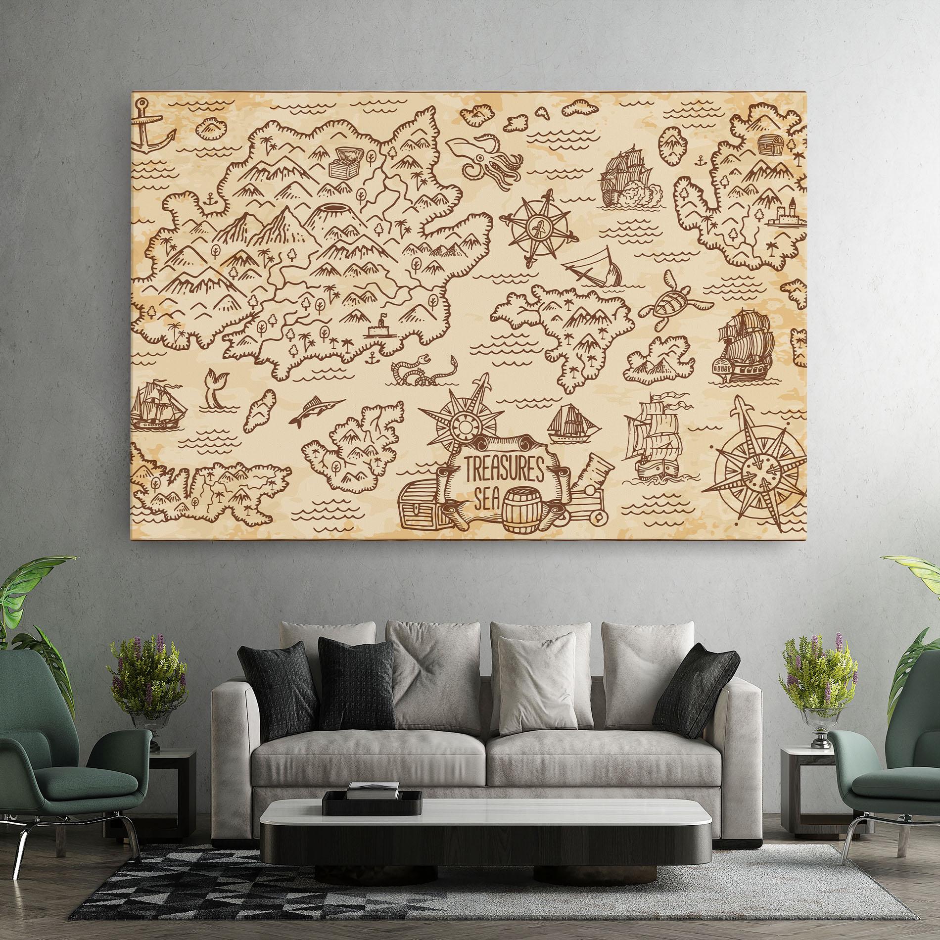 Leinwandbild Cream Coffee Map mockup 7