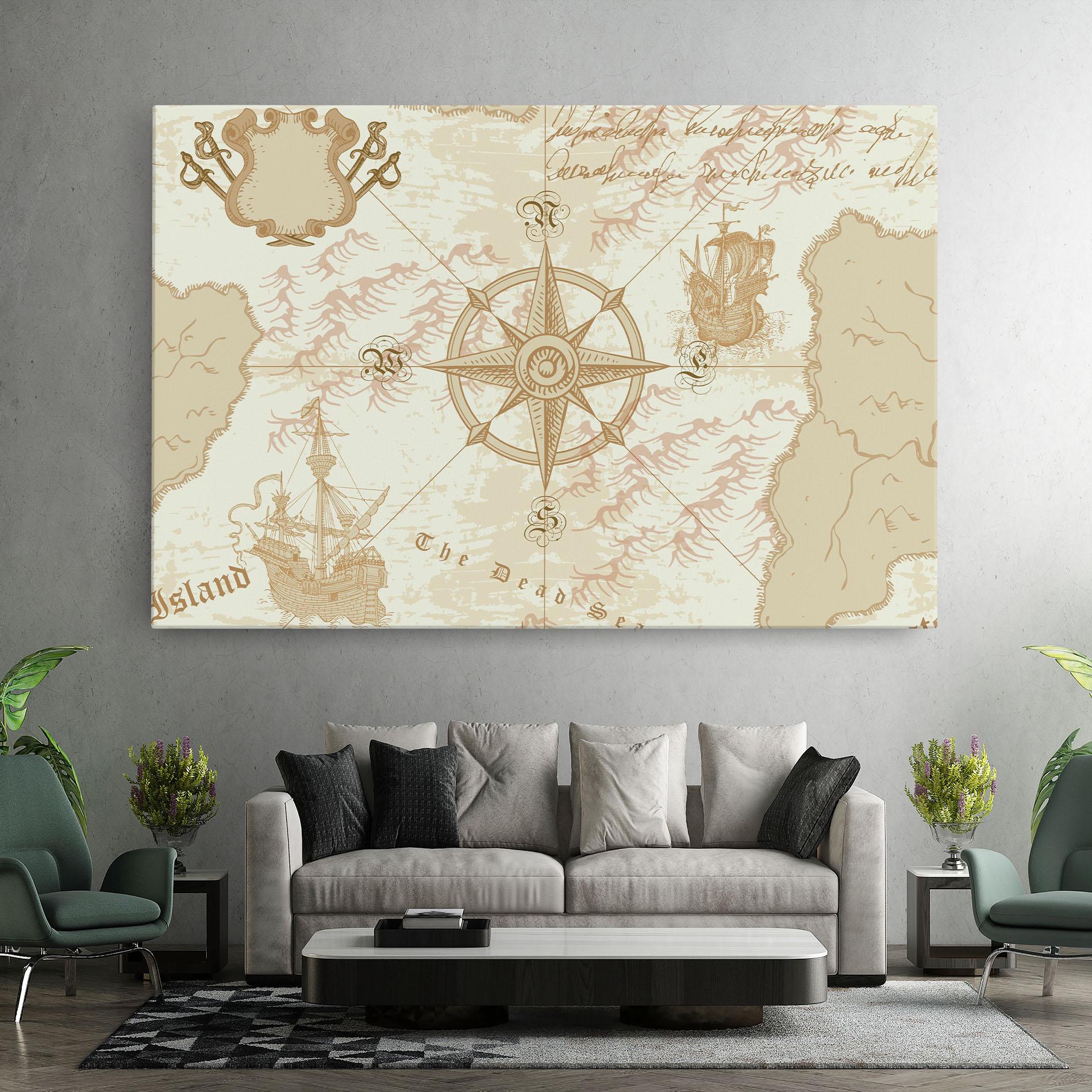 Leinwandbild Cream Compass mockup 7