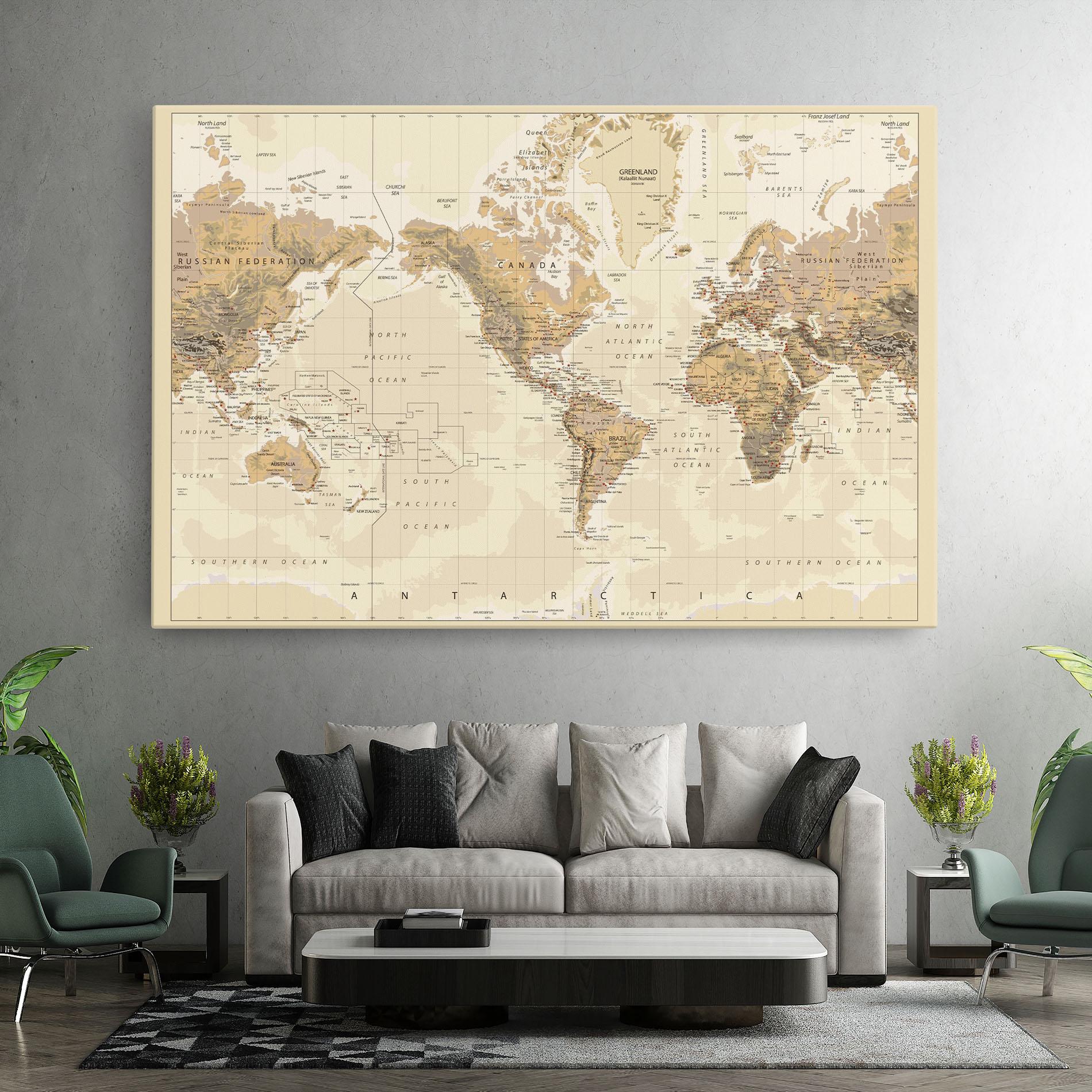 Leinwandbild Old Canada Map mockup 7
