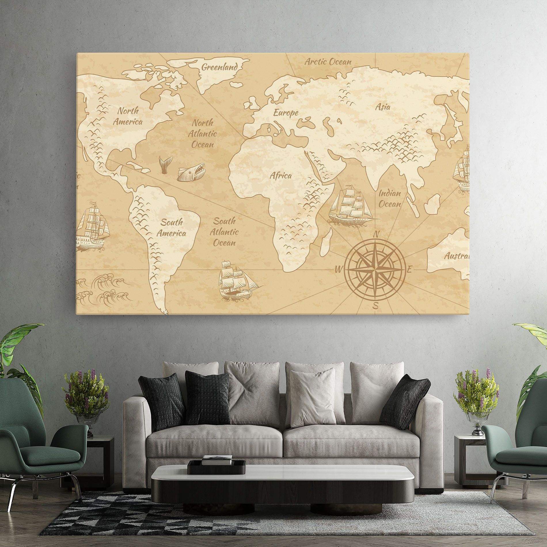 Old Continents Map mockup 7