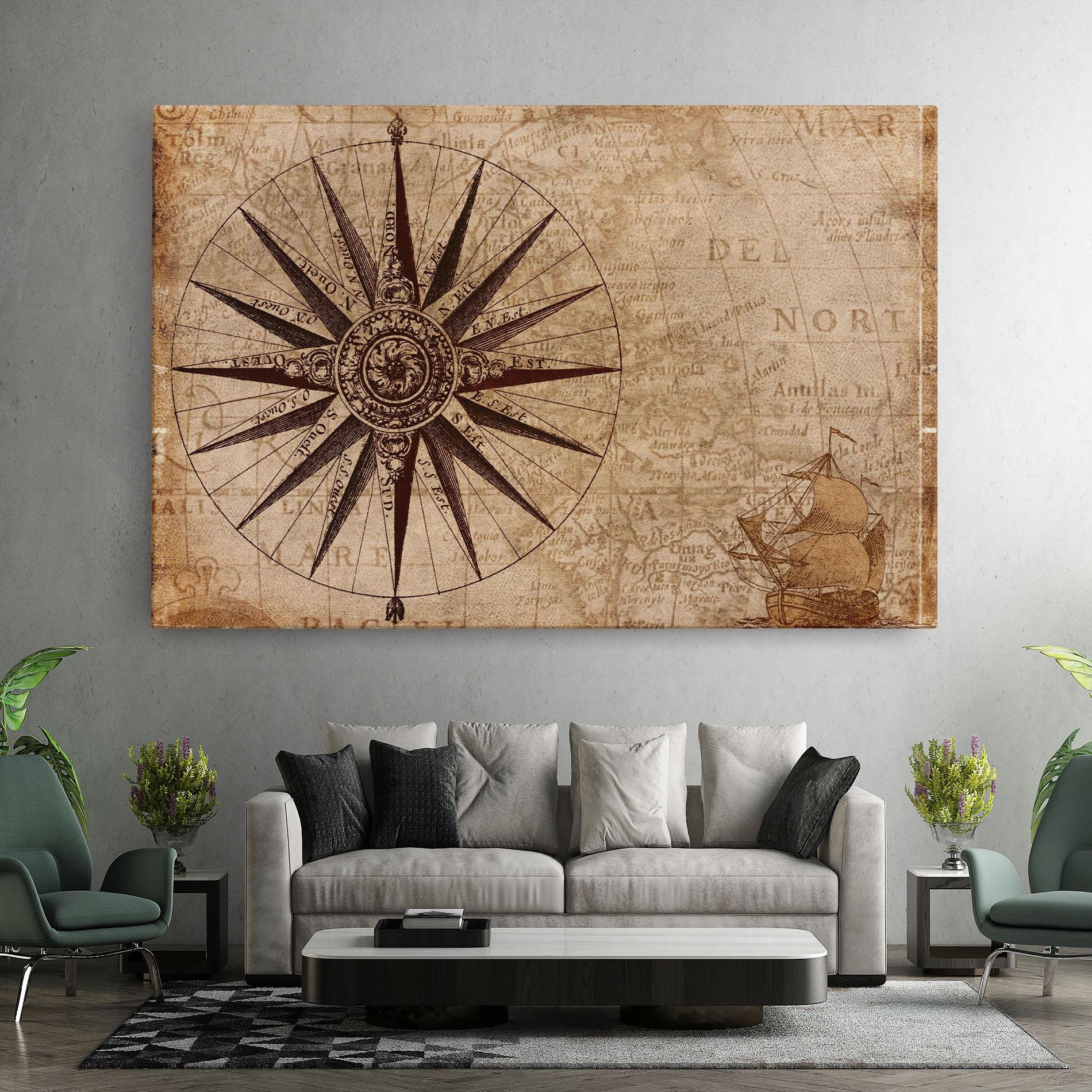 Leinwandbild Vintage Map mockup 7