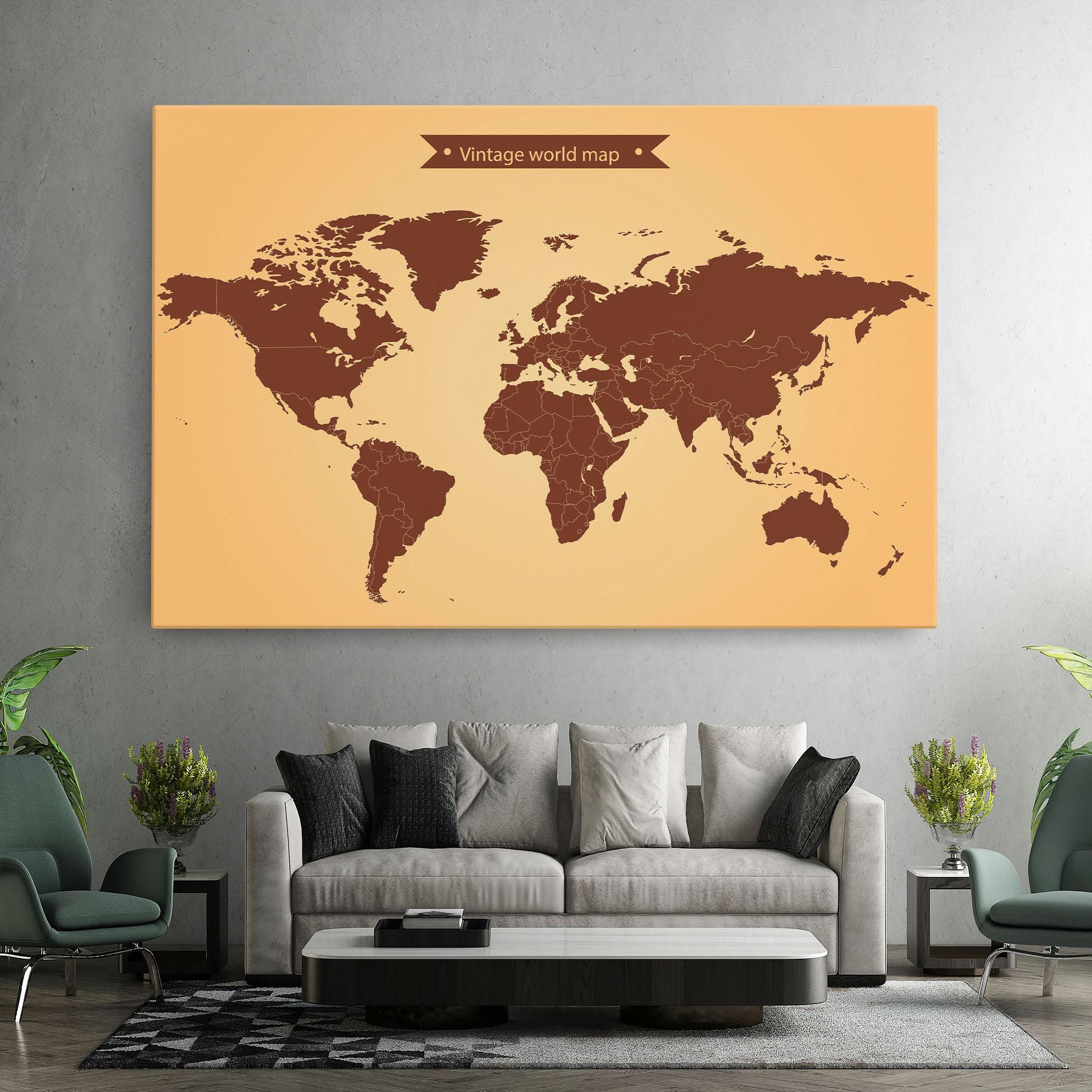 Leinwandbild Vintage World Map mockup 7