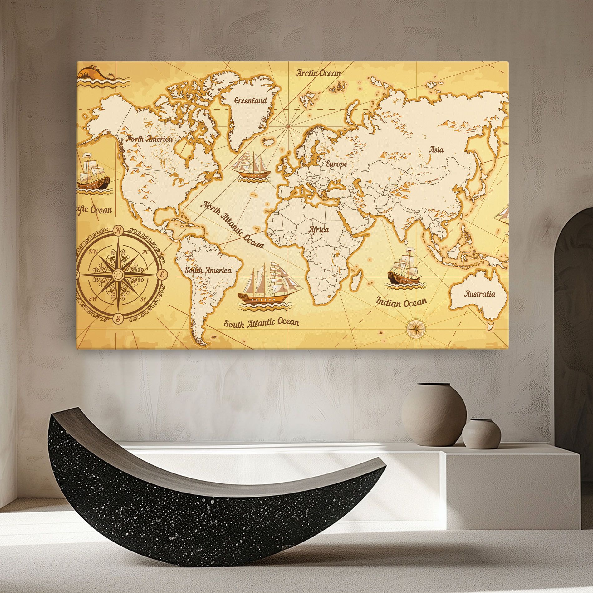 Gold Vintage Map mockup 8