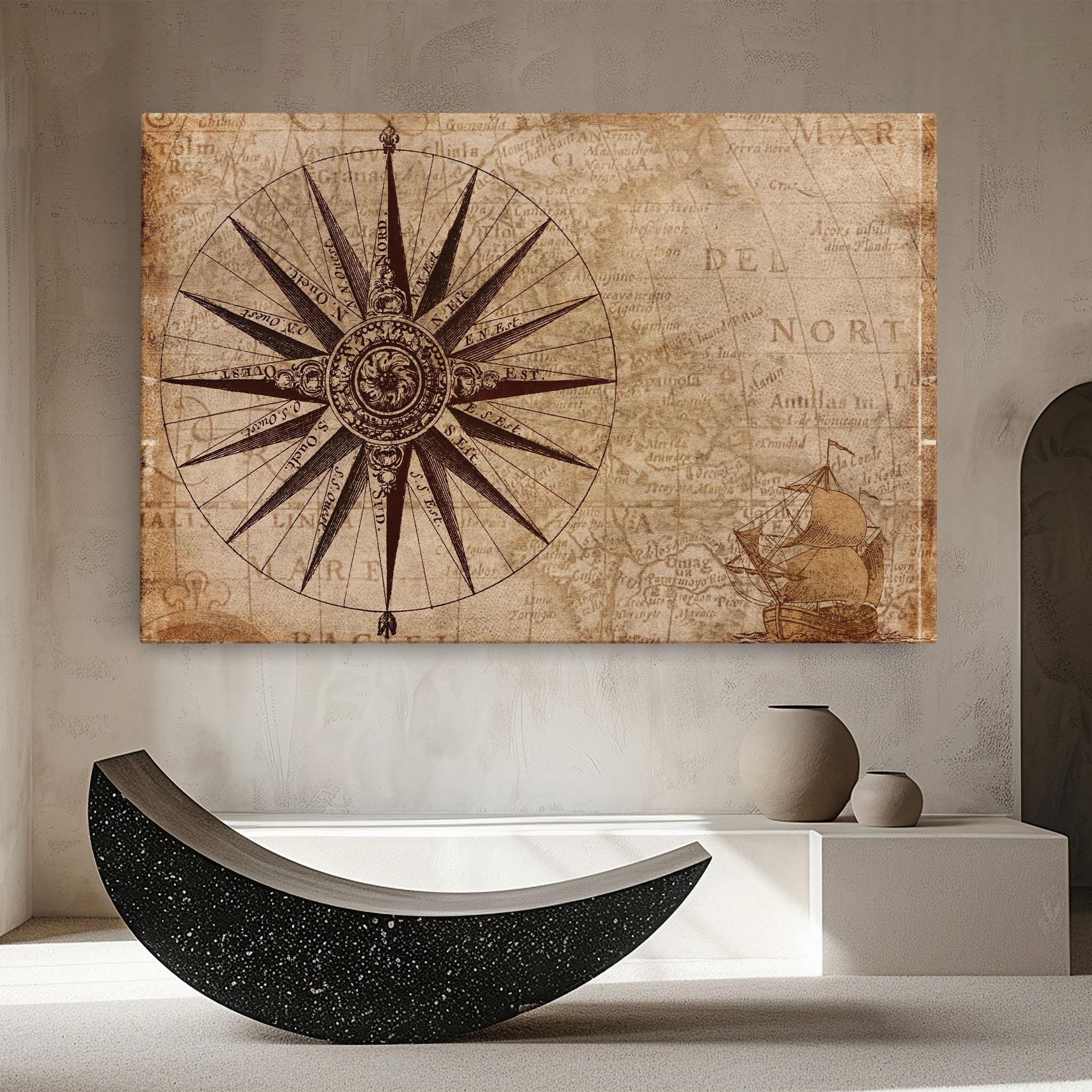 Leinwandbild Vintage Map mockup 8