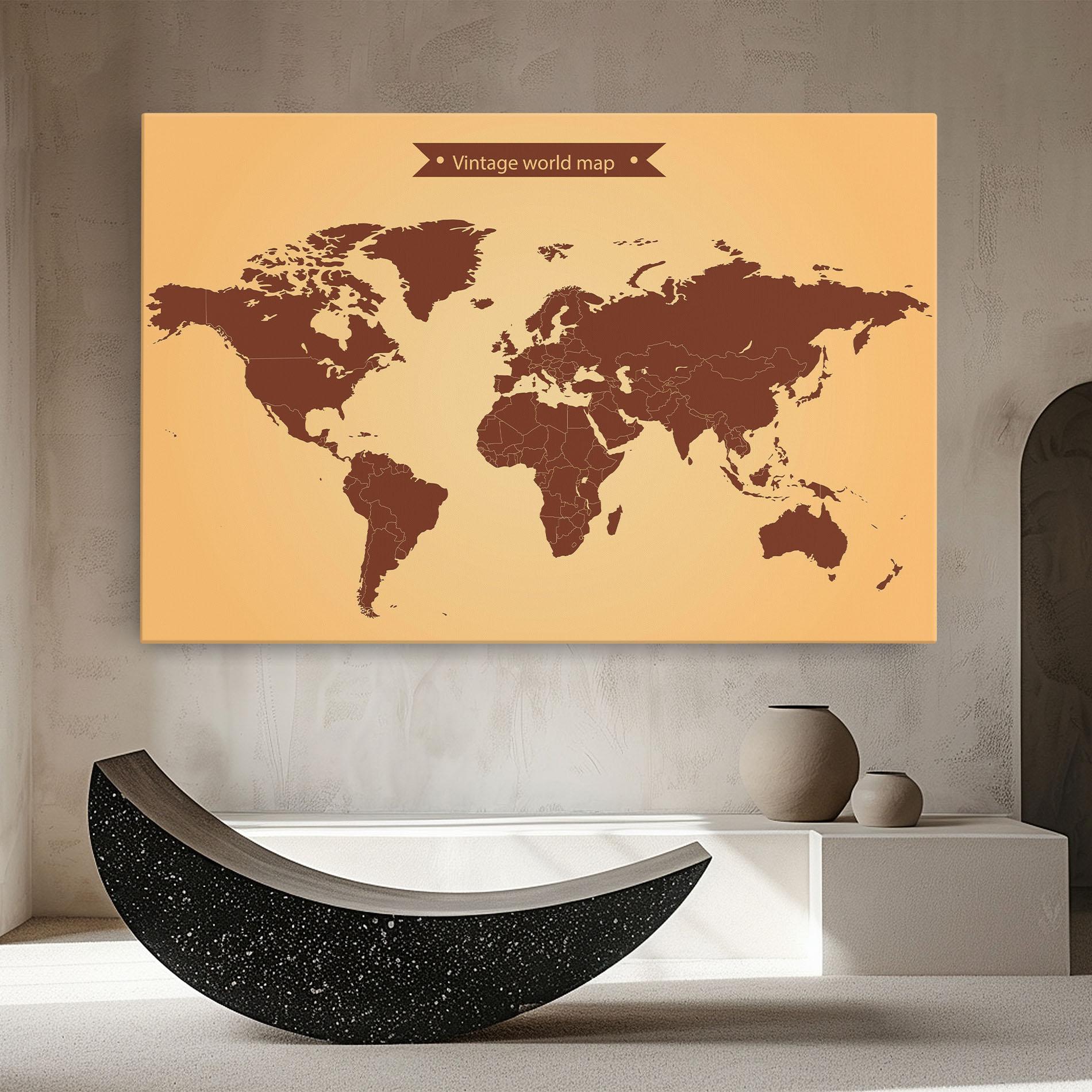 Leinwandbild Vintage World Map mockup 8
