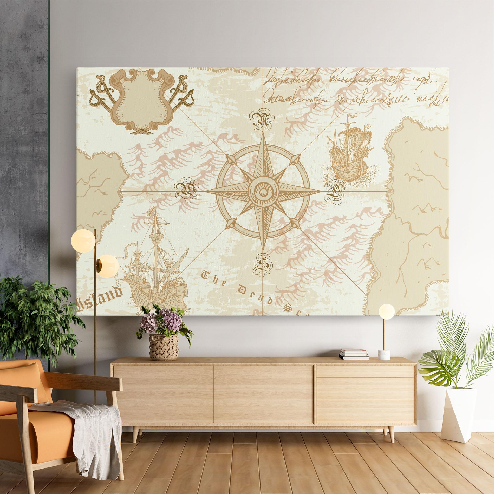 Leinwandbild Cream Compass mockup 9