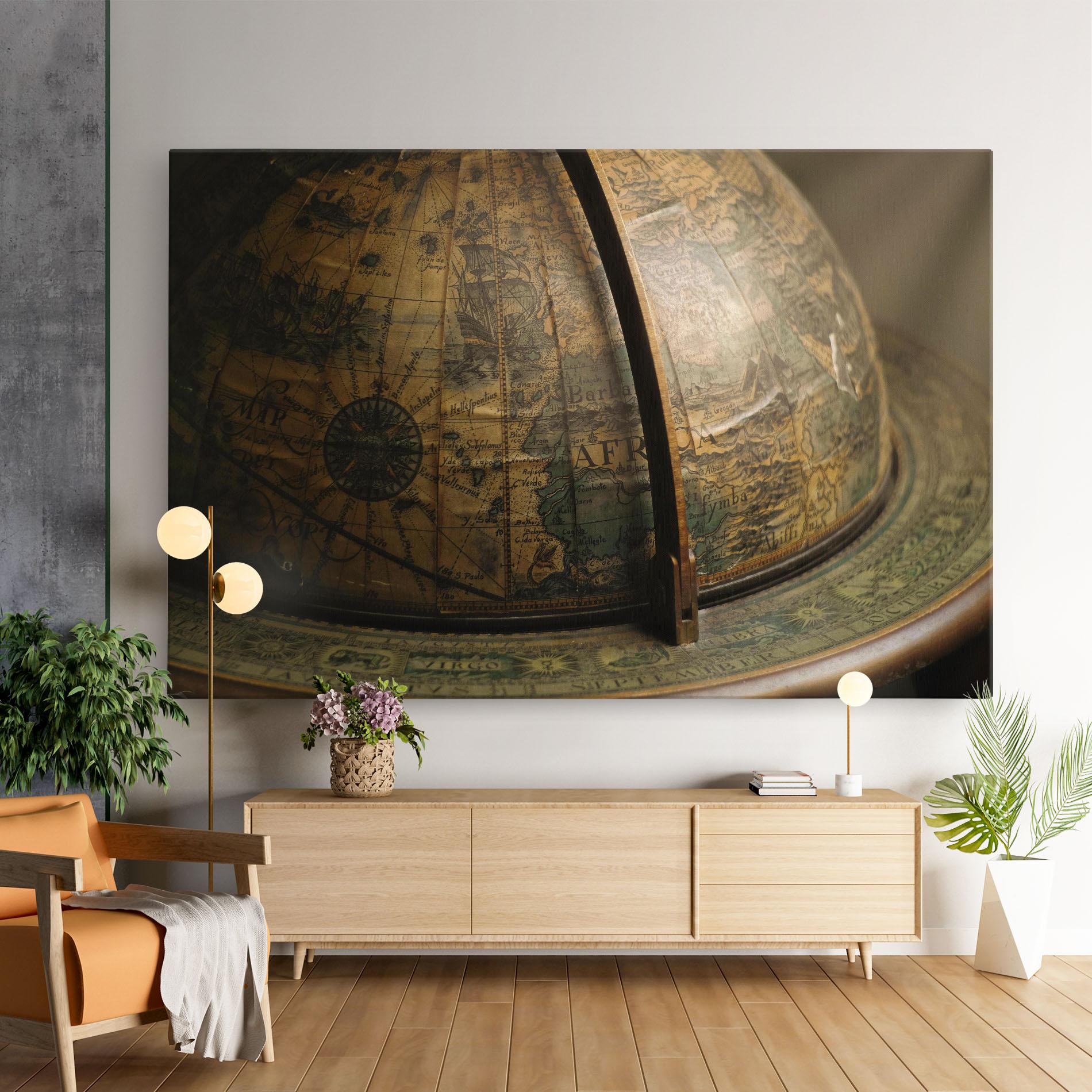 Leinwandbild Globe Map mockup 9