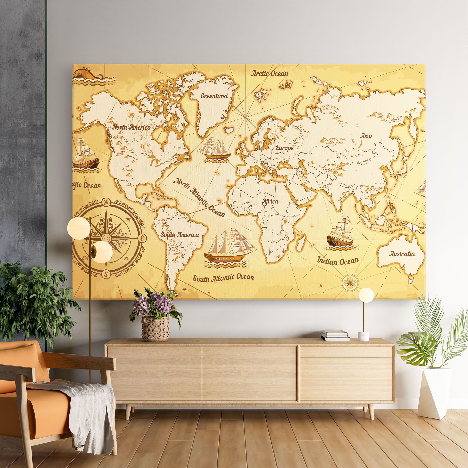 Gold Vintage Map mockup 9