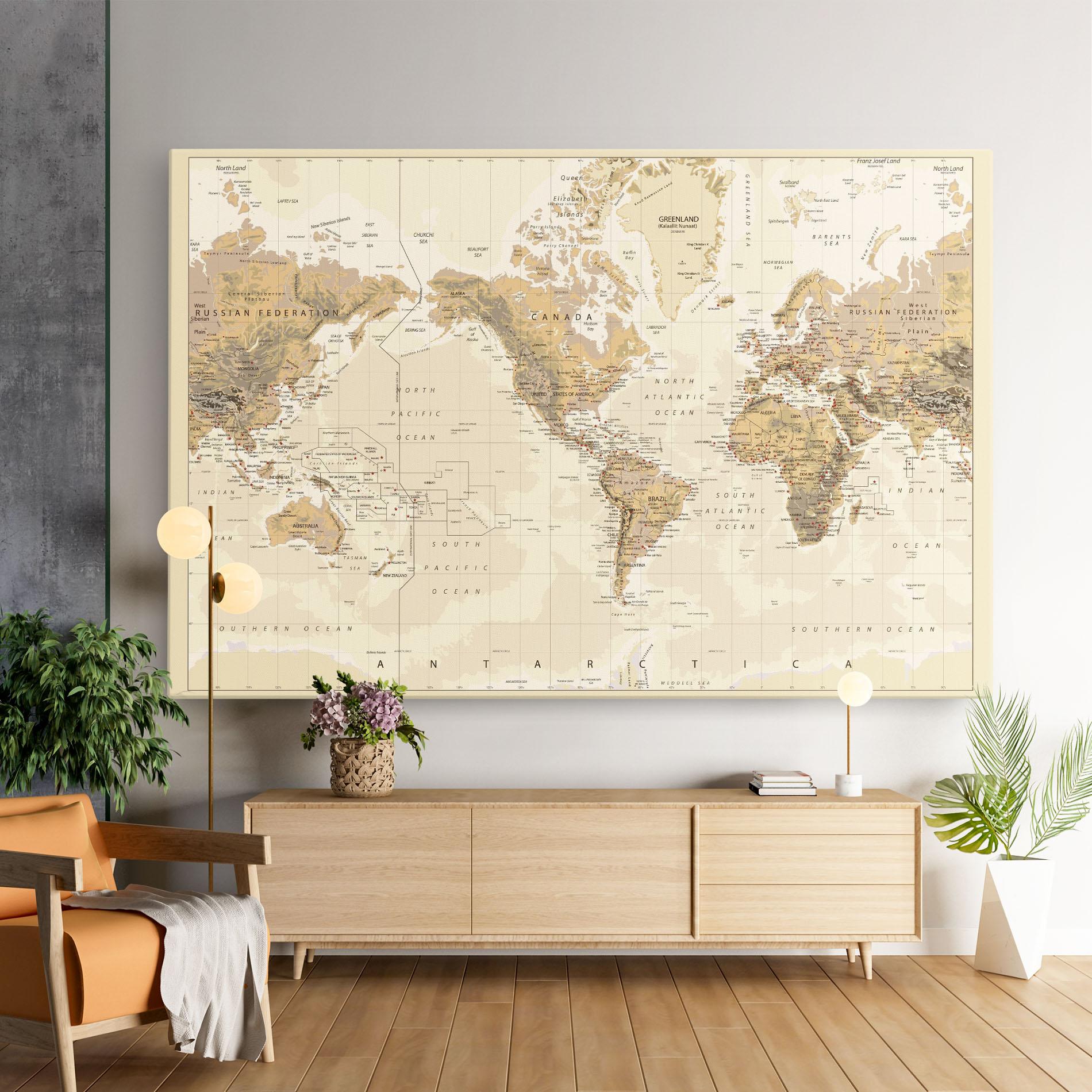 Leinwandbild Old Canada Map mockup 9