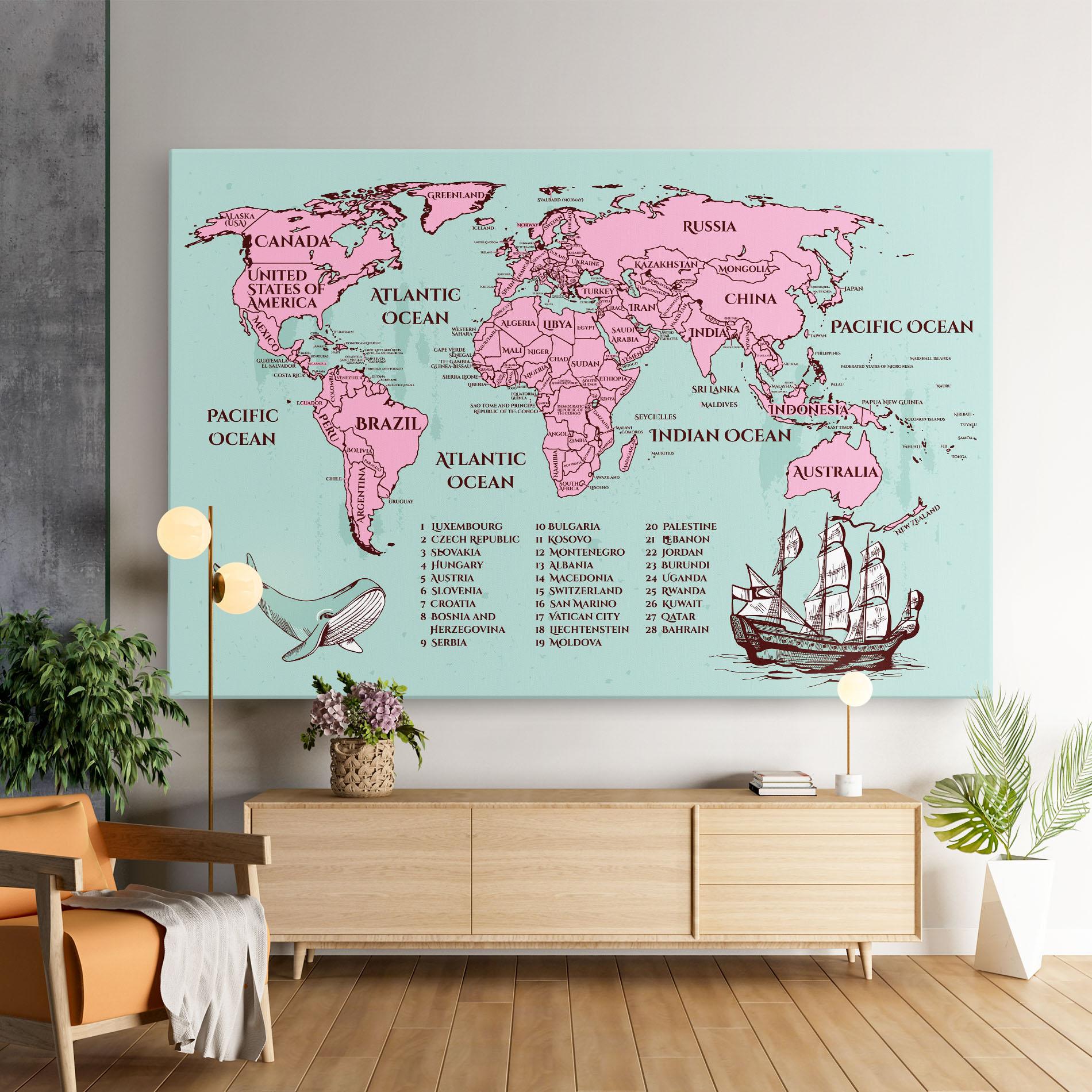 Leinwandbild Pink Pirate Map mockup 9