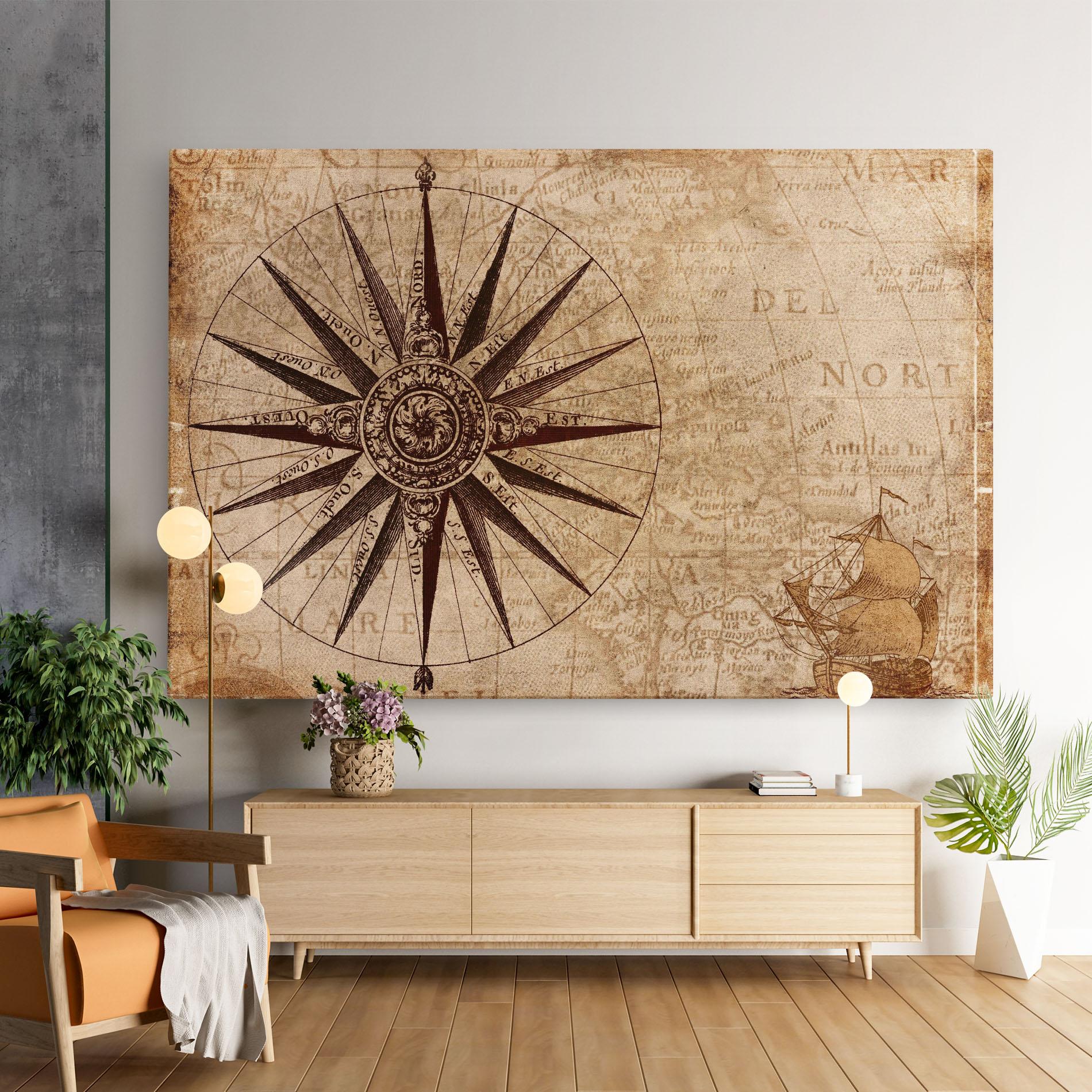 Leinwandbild Vintage Map mockup 9