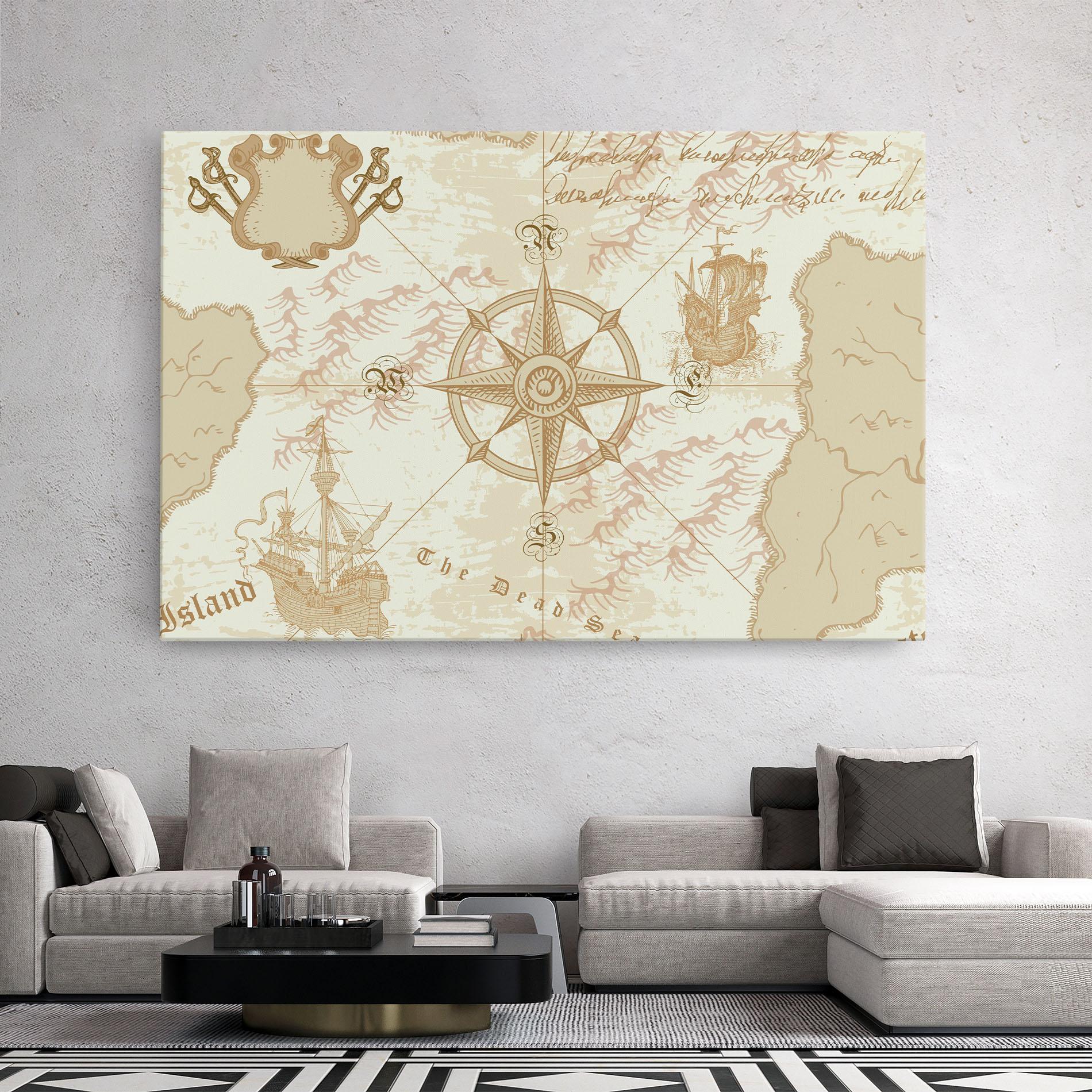 Leinwandbild Cream Compass mockup 2