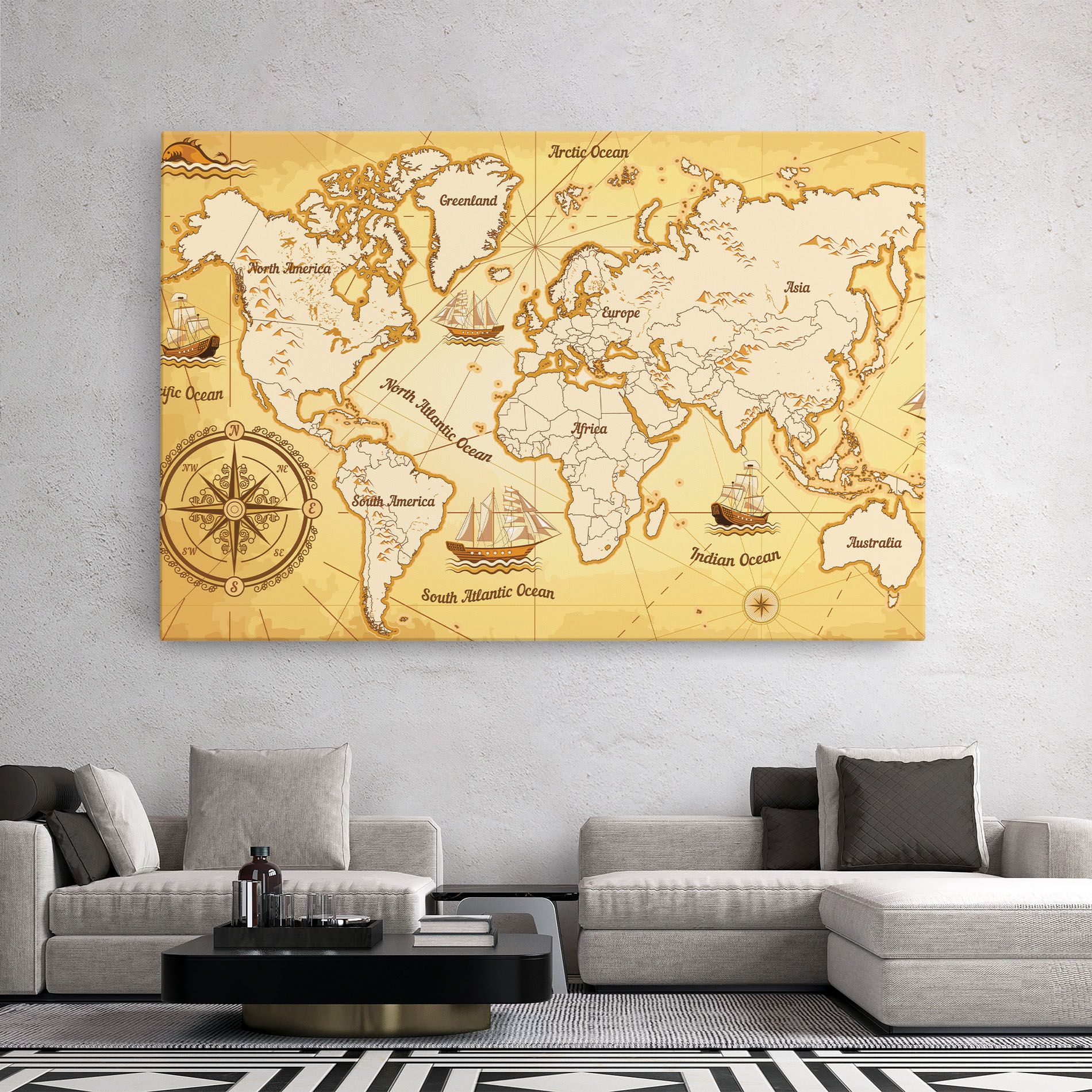 Gold Vintage Map mockup 2