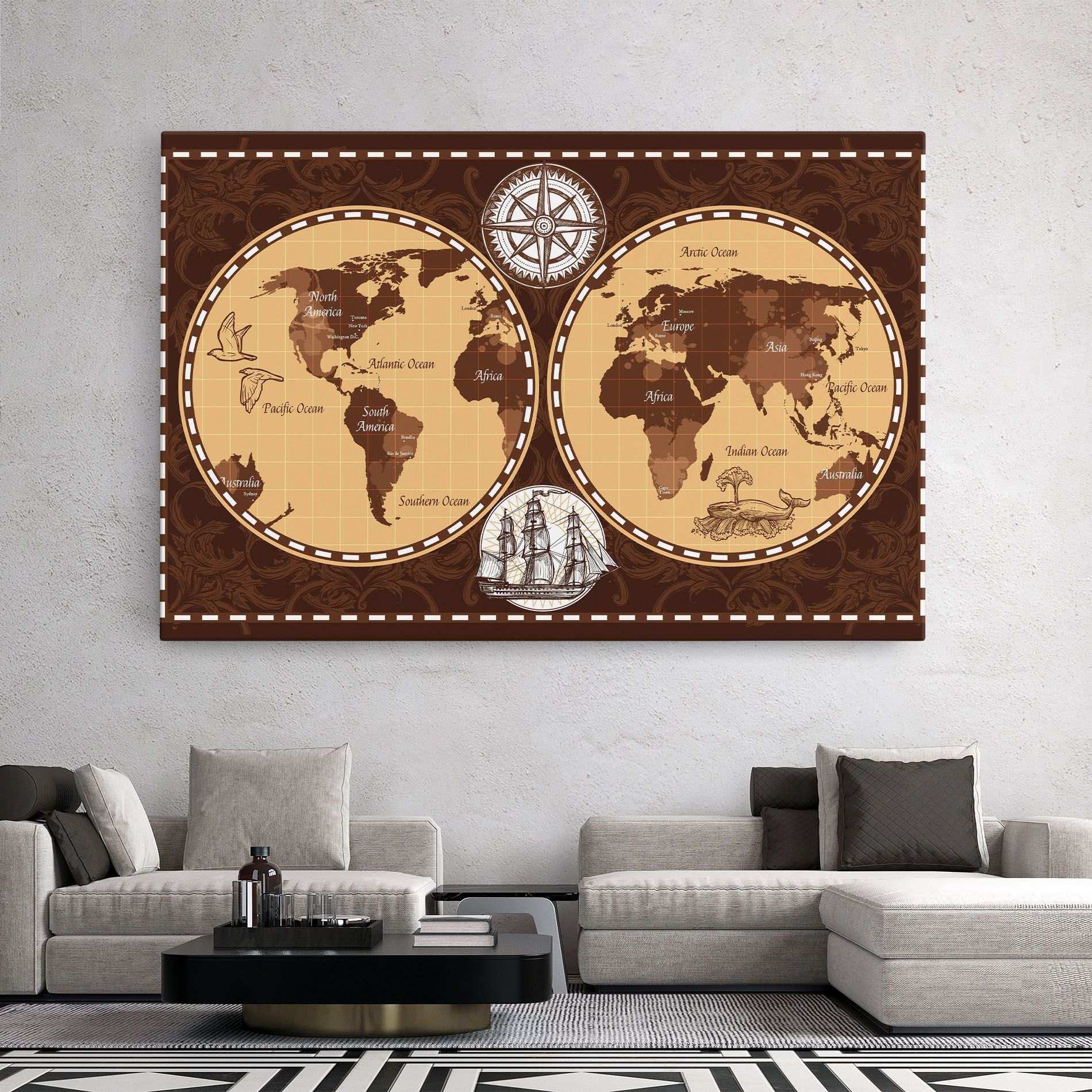 Old Brown Map mockup 2