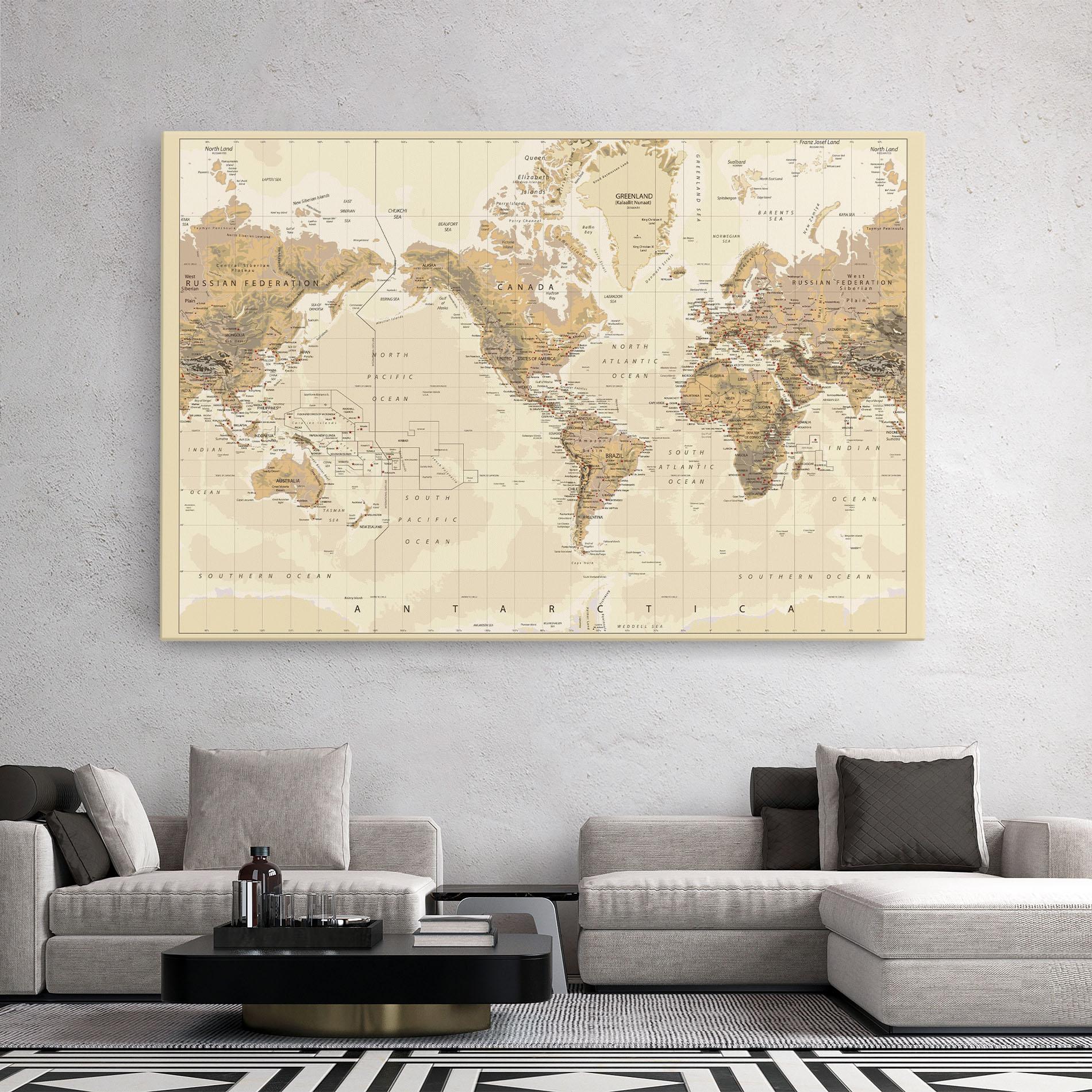 Leinwandbild Old Canada Map mockup 2