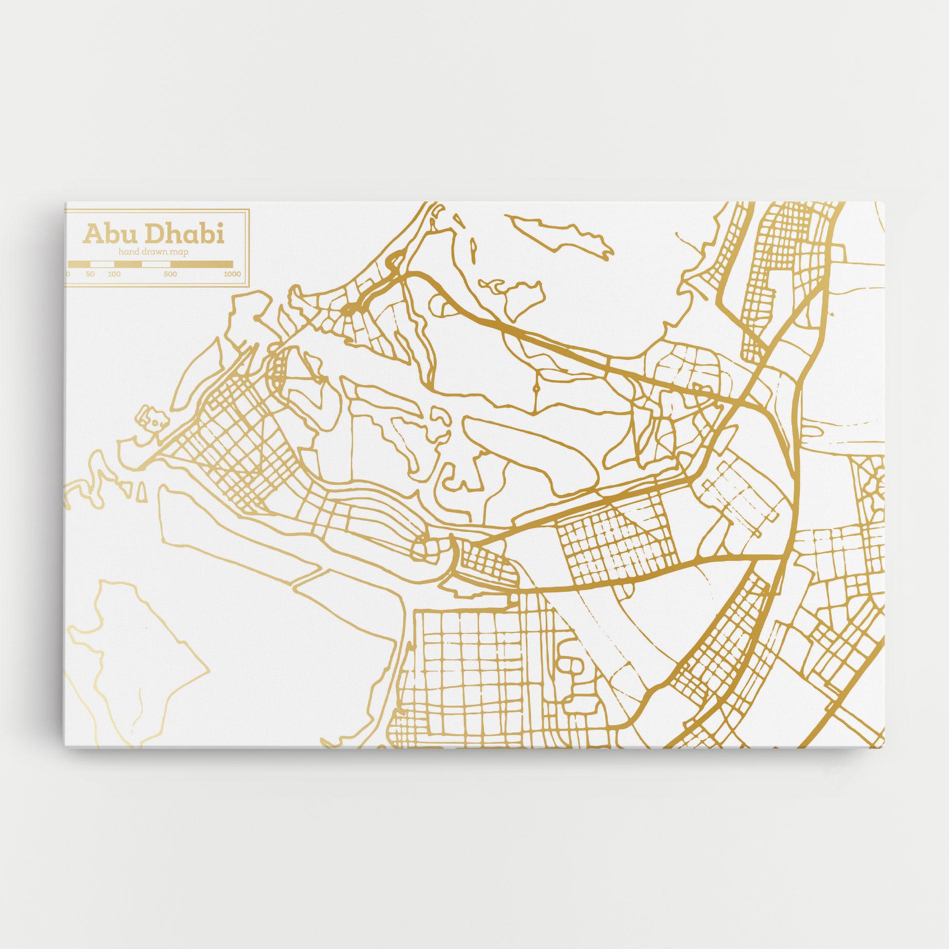 Leinwandbild Abu Dhabi Map mockup 0