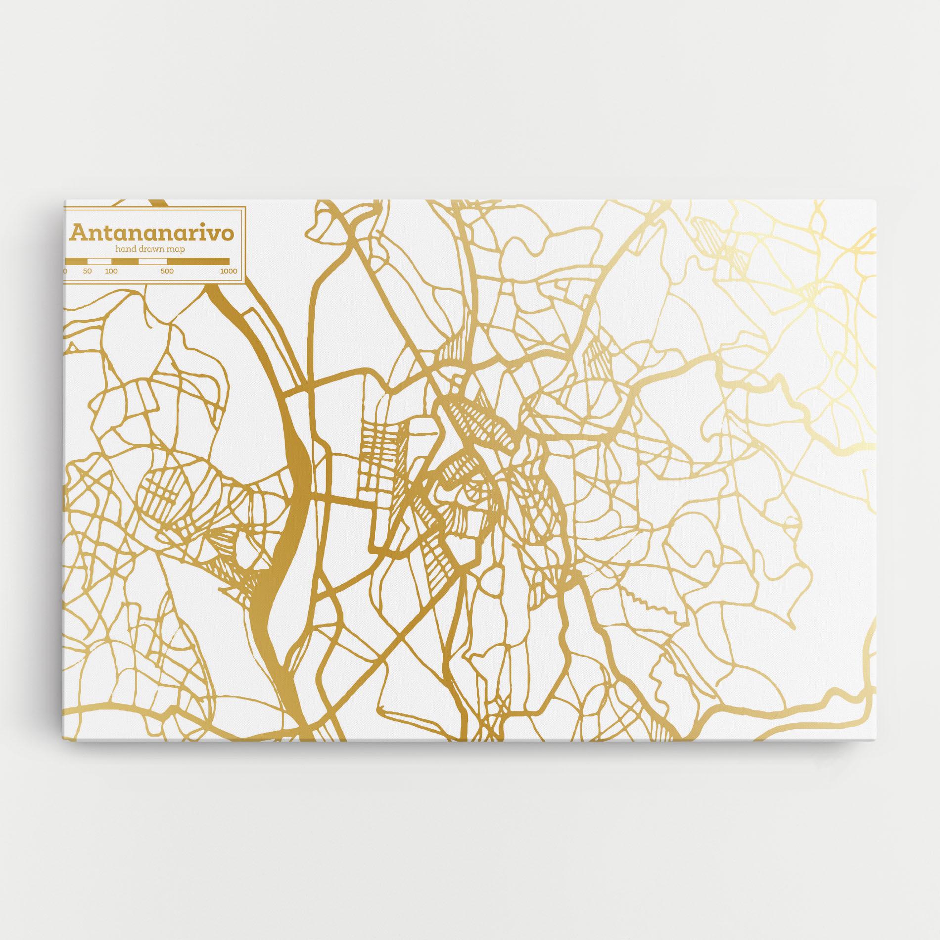Leinwandbild Antananarivo Map mockup 0