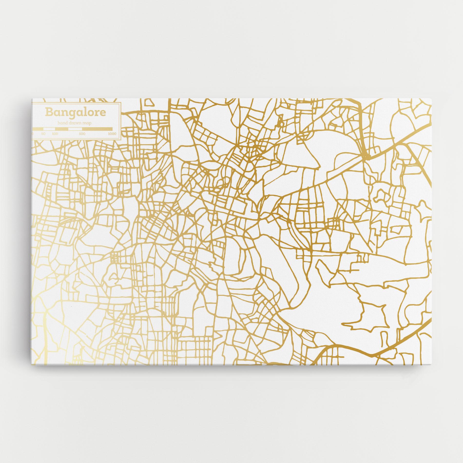 Leinwandbild Bangalore Map mockup 0