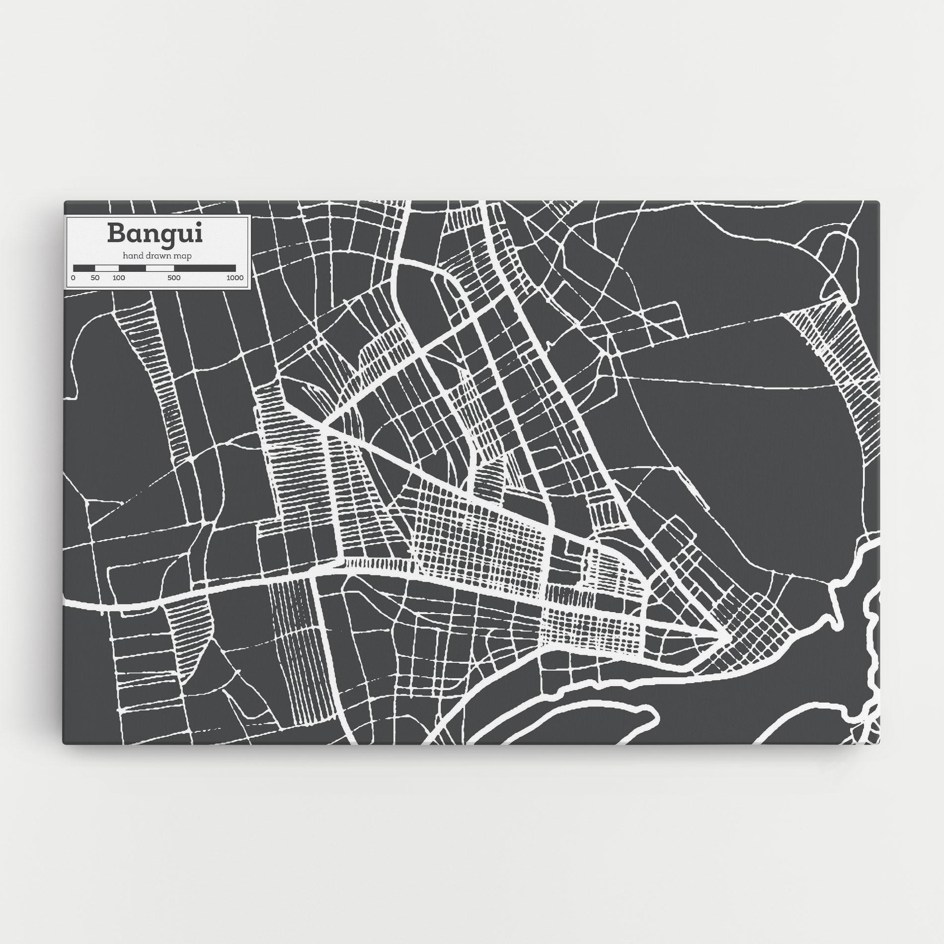 Leinwandbild Bangui Map mockup 0