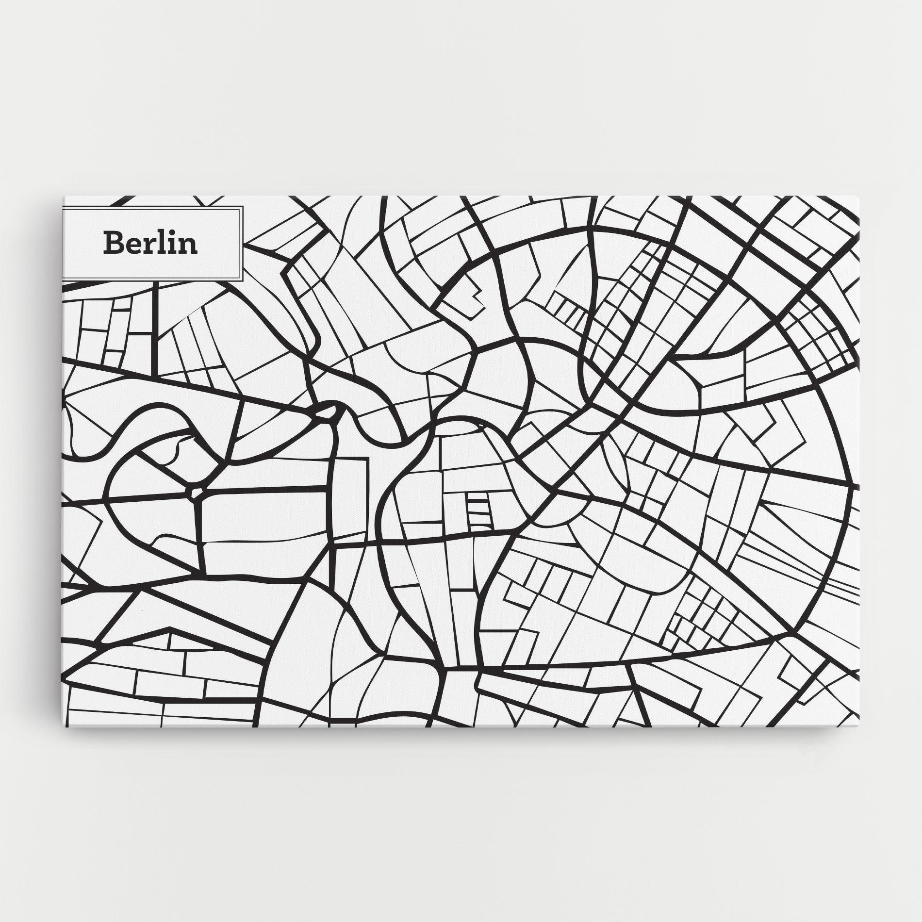 Leinwandbild Berlin Map mockup 0