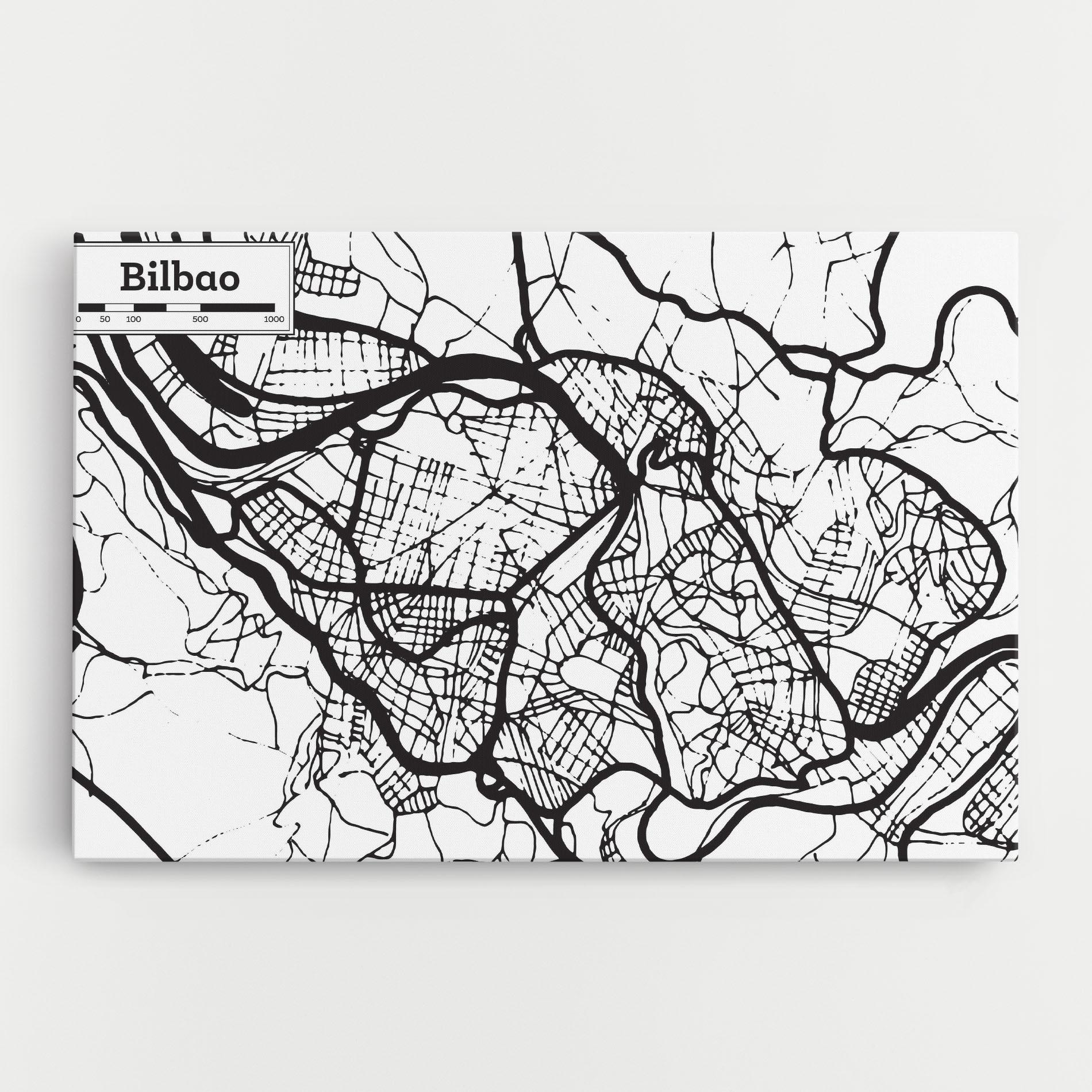 Leinwandbild Bilbao Map mockup 0