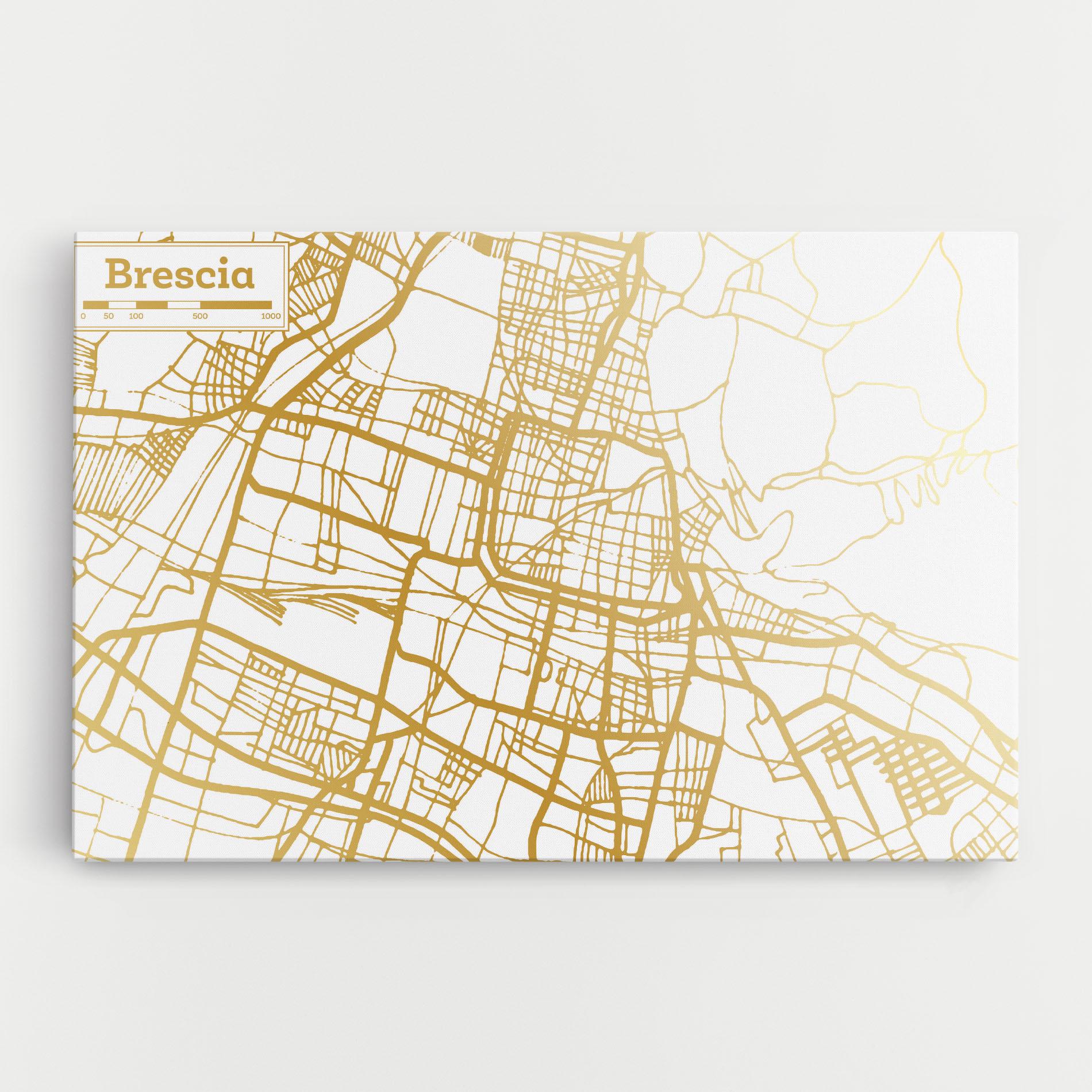 Leinwandbild Brescia Gold Map mockup 0