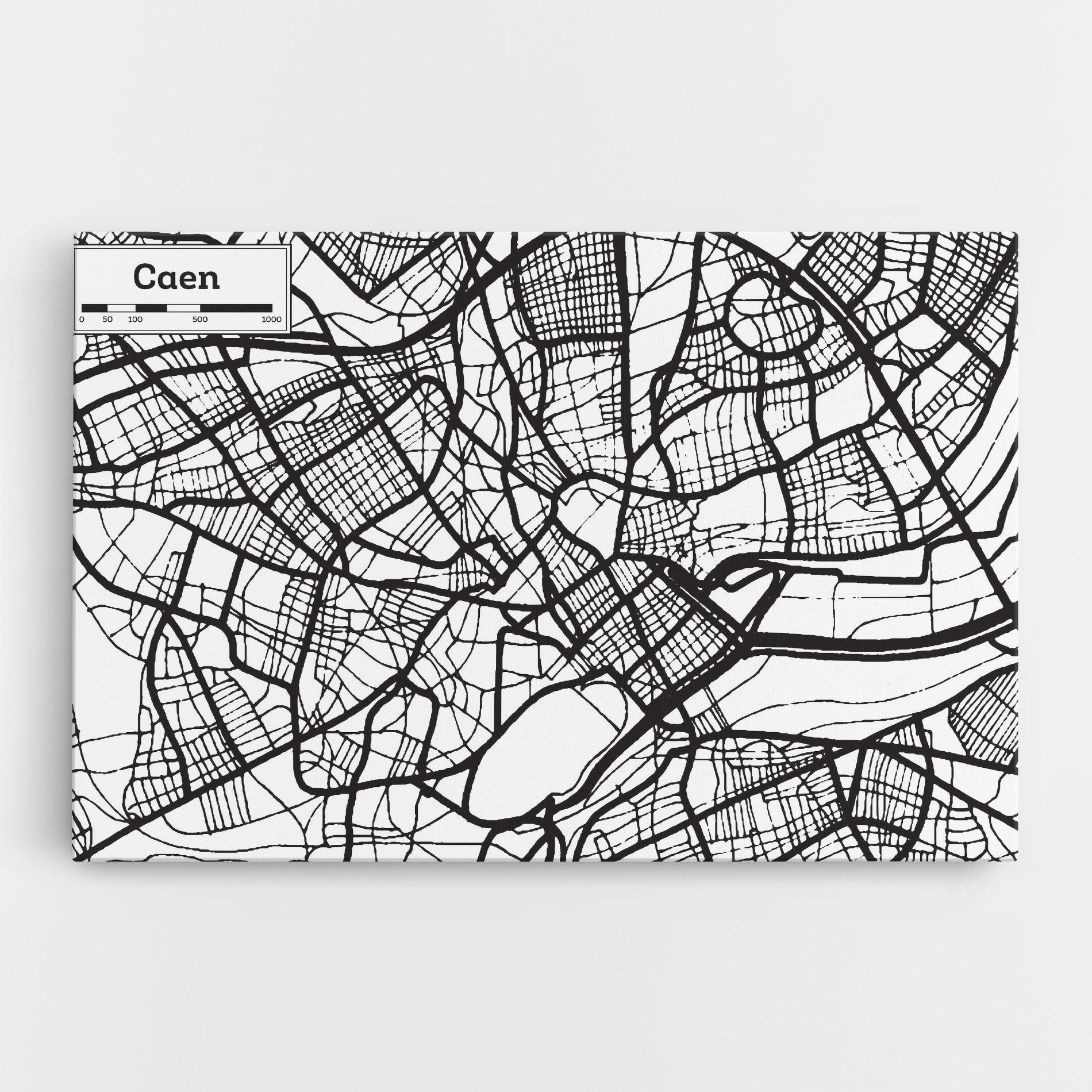 Leinwandbild Caen Map mockup 0