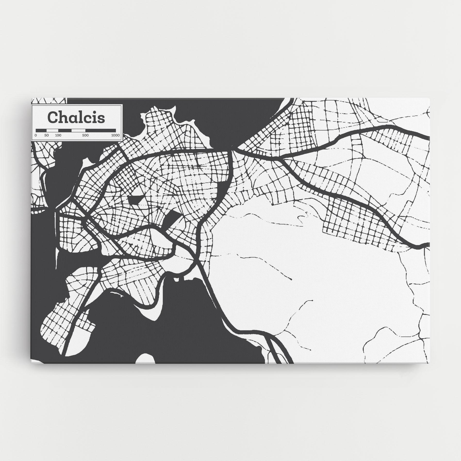 Leinwandbild Chalcis Map mockup 0