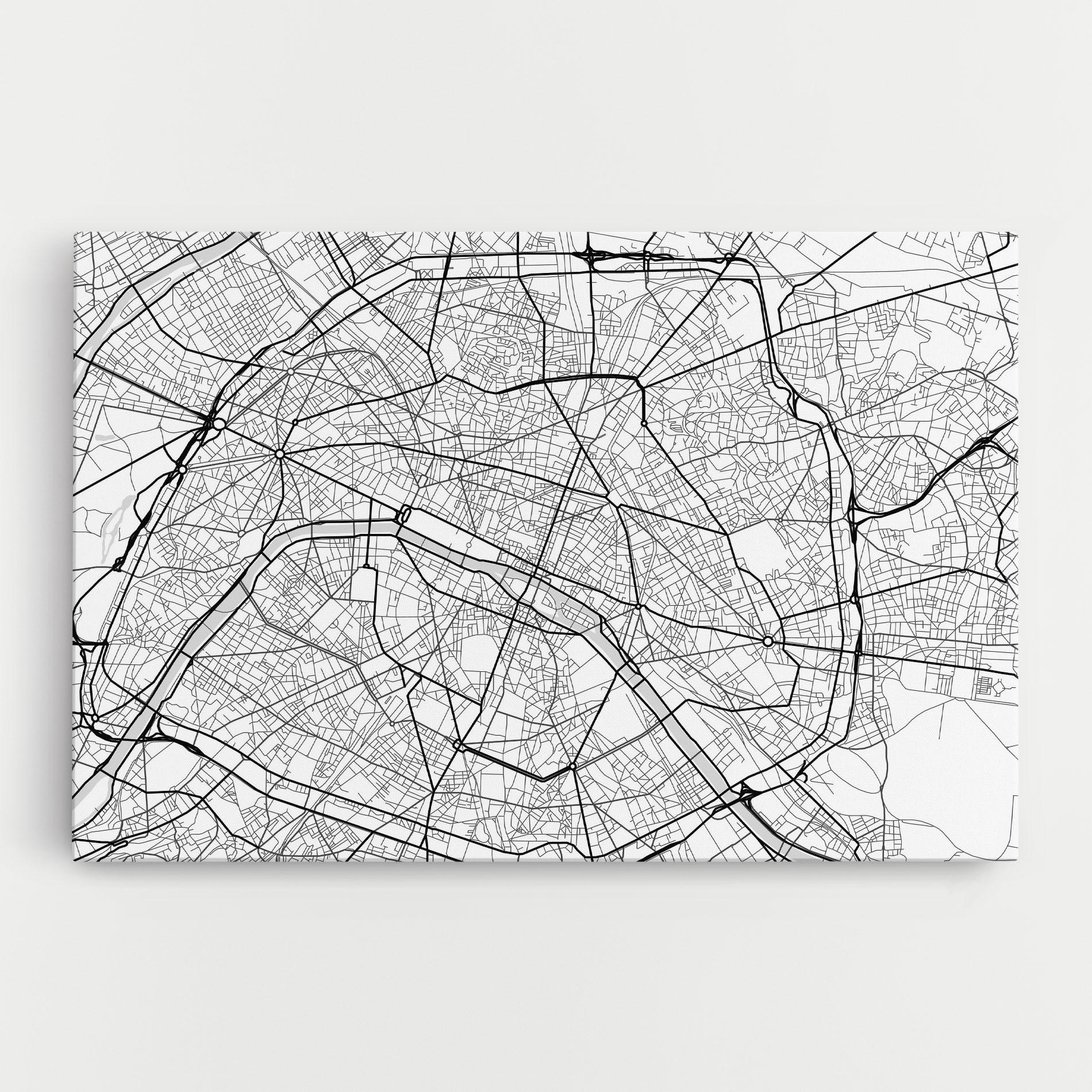 Leinwandbild City Black Line mockup 0