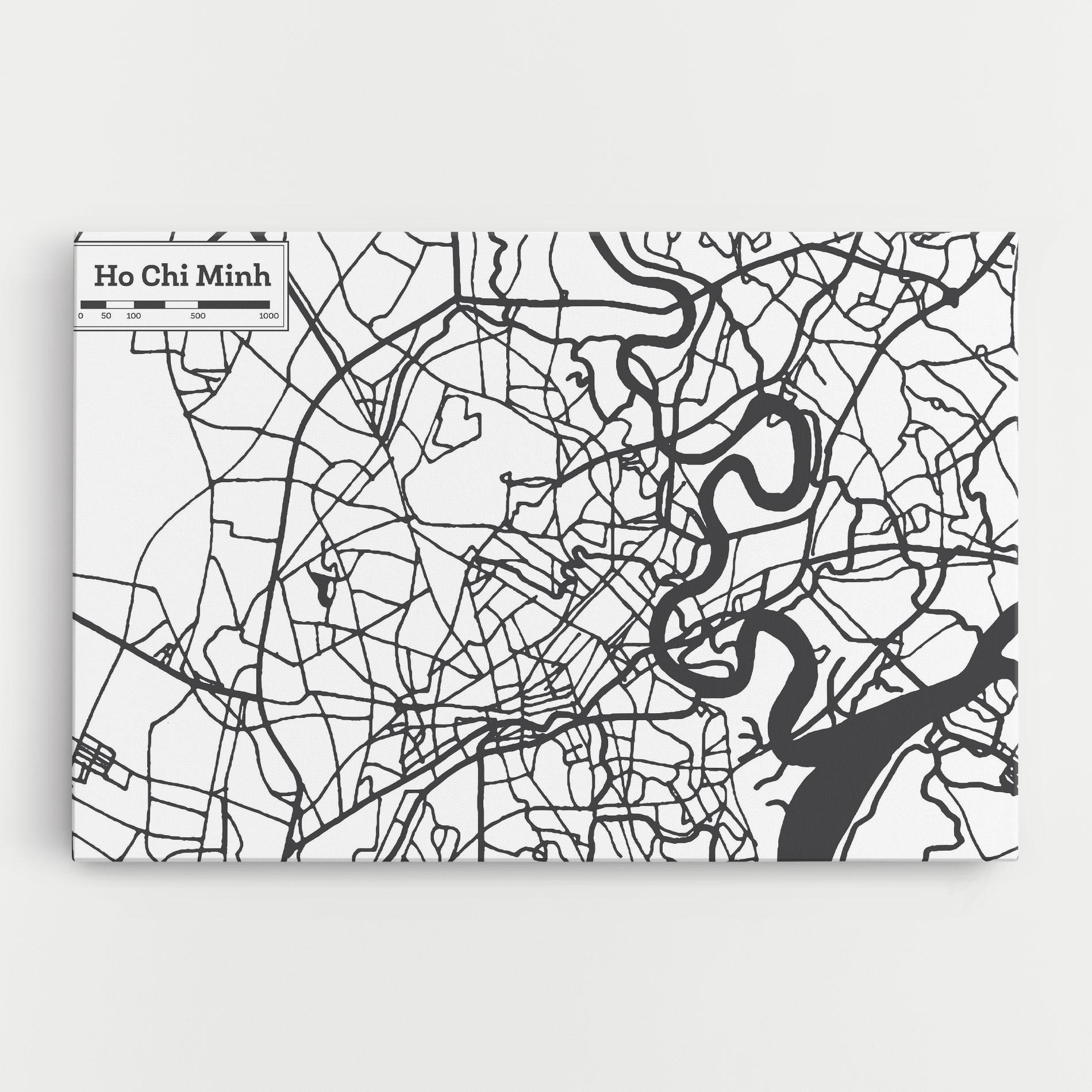 Leinwandbild Ho Chi Minh Map mockup 0