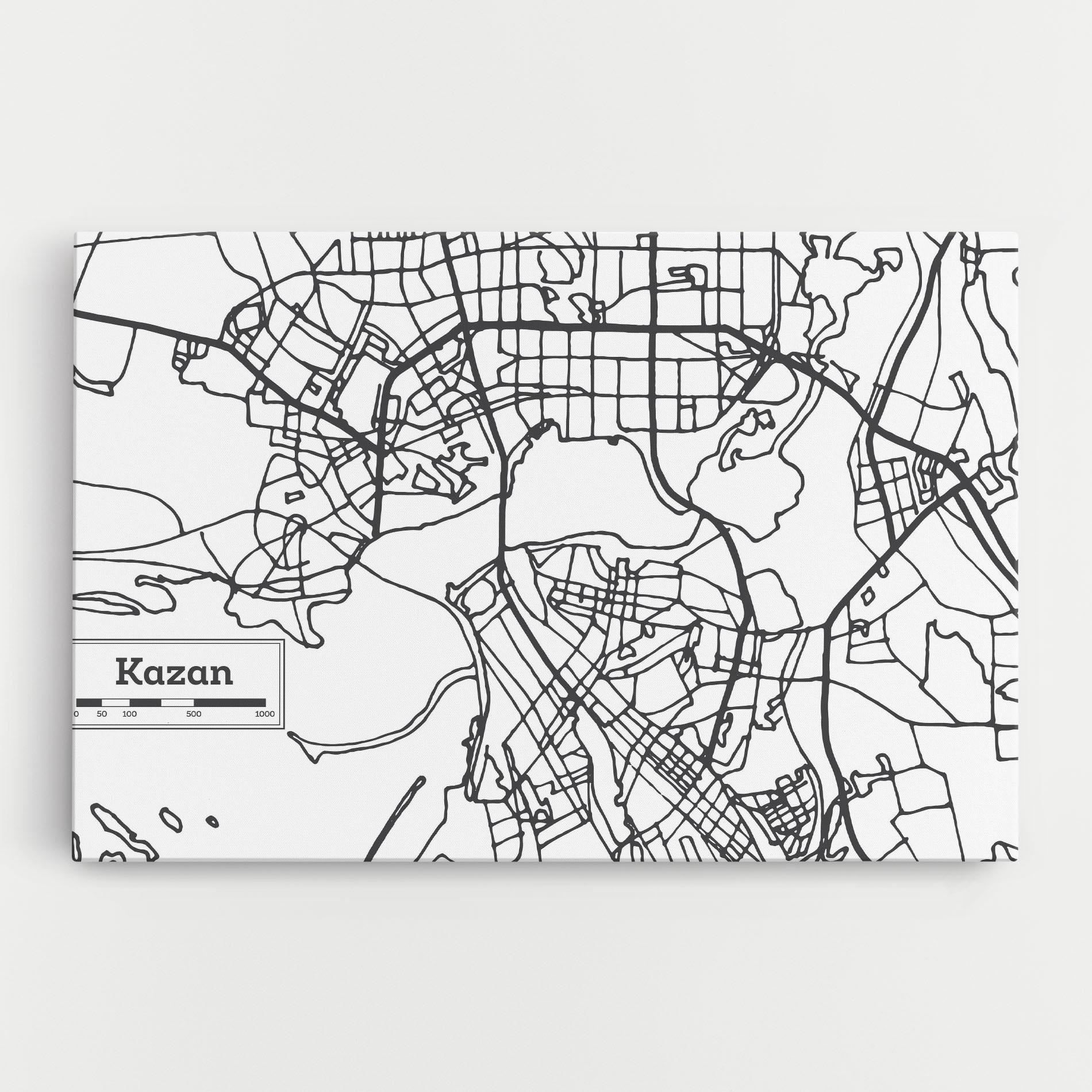 Leinwandbild Kazan Map mockup 0