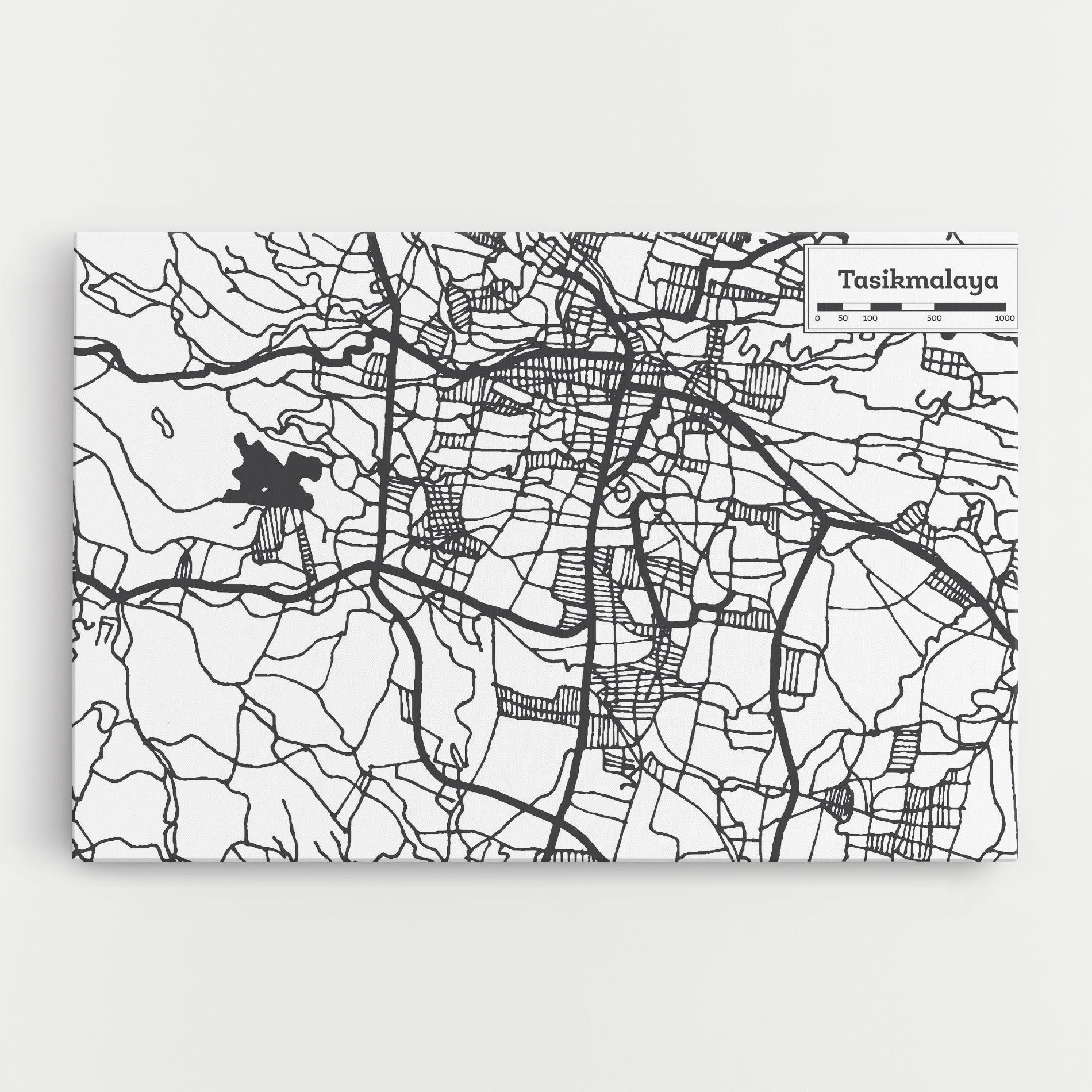 Leinwandbild Tasikmalaya Map mockup 0