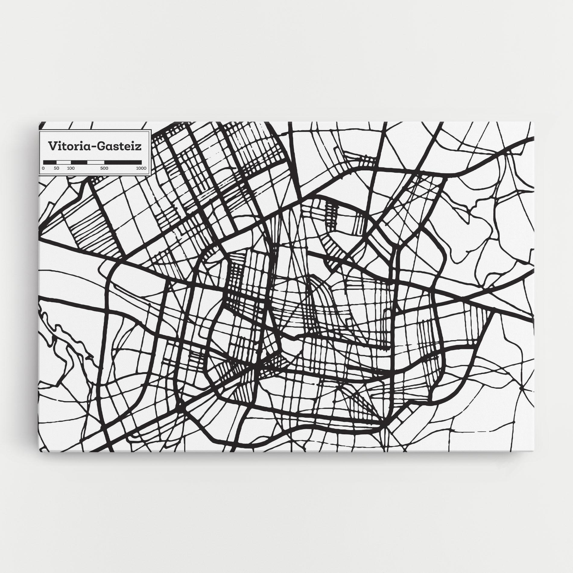 Leinwandbild Vitoria Gasteiz Map mockup 0
