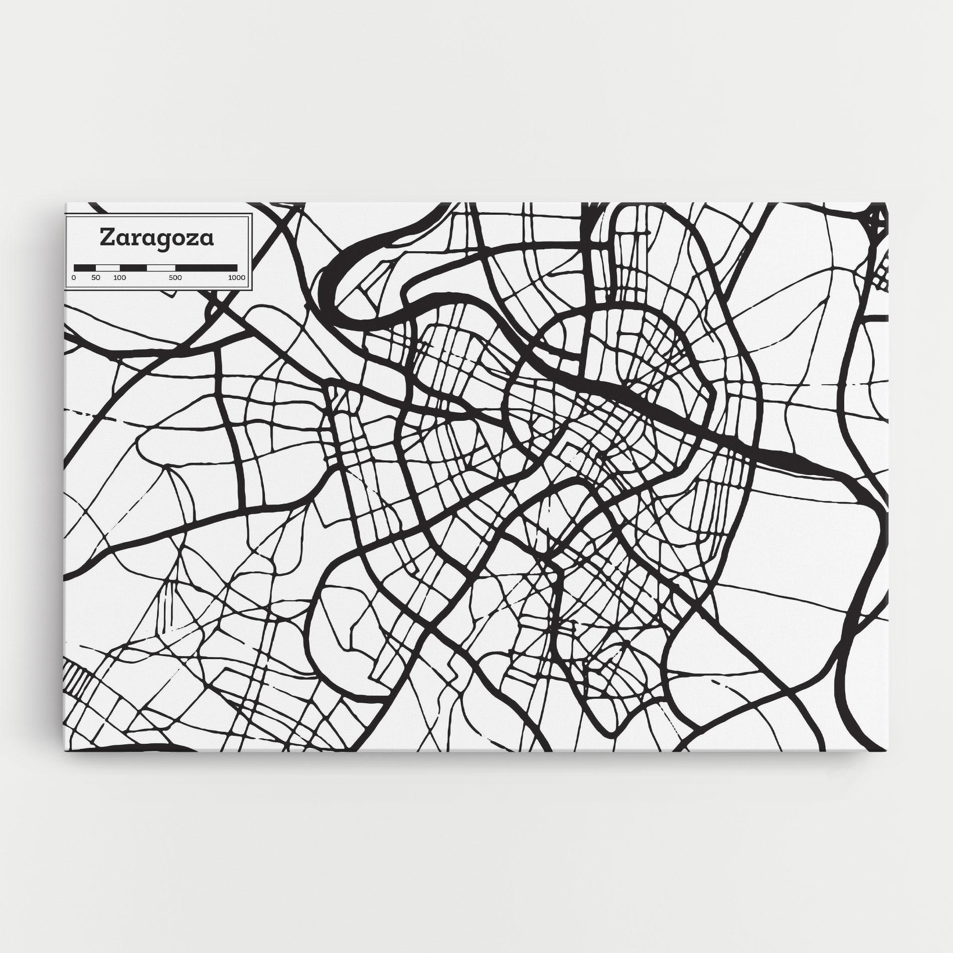 Leinwandbild Zaragoza City Map mockup 0